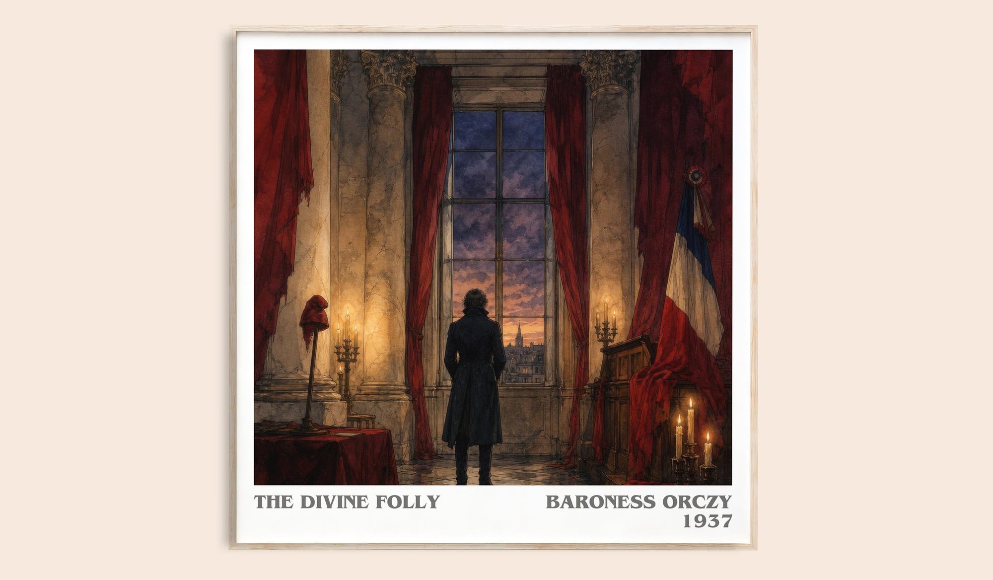 The Divine Folly literary book poster by Baroness Orczy – framed literary art print