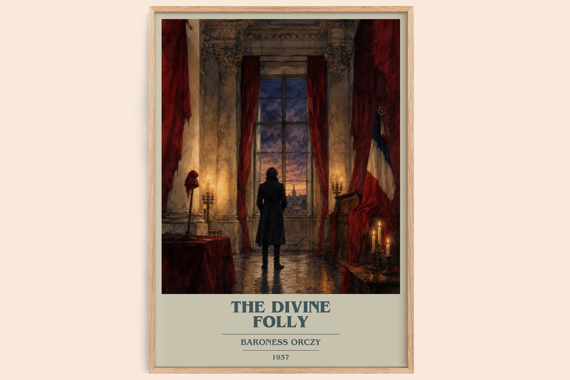 The Divine Folly book cover book poster by Baroness Orczy – framed literary art print