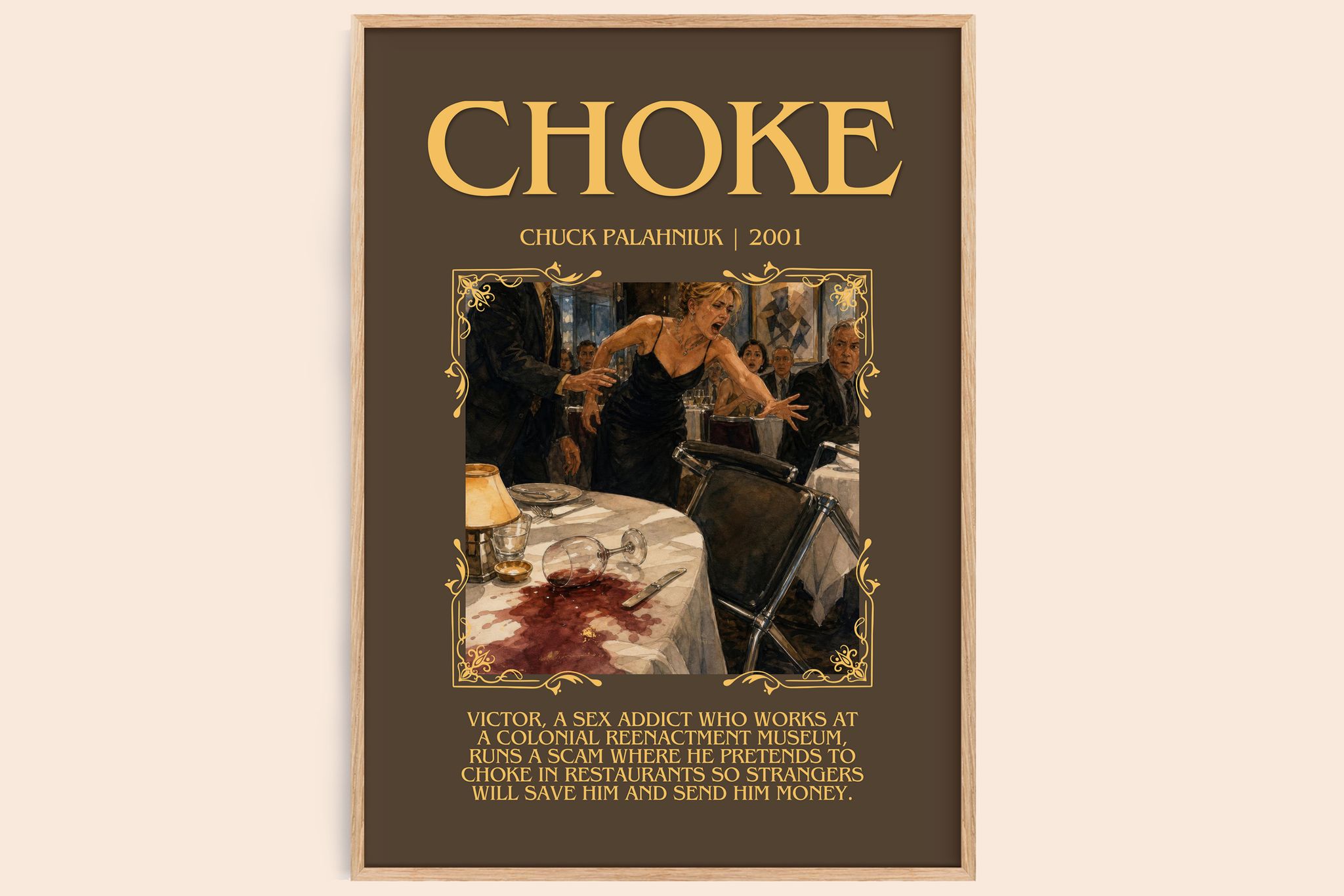 Choke Minimalist Book Poster by Chuck Palahniuk