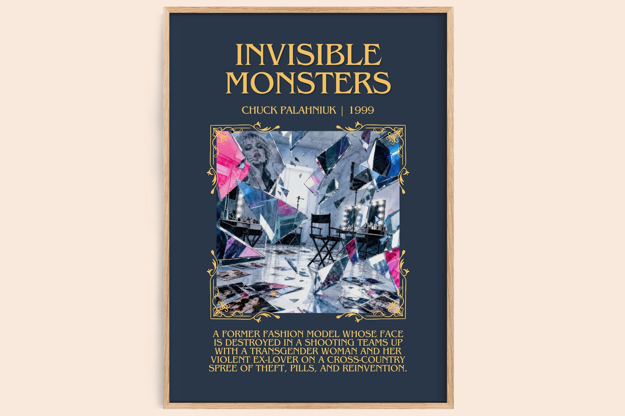Invisible Monsters Minimalist Book Poster by Chuck Palahniuk