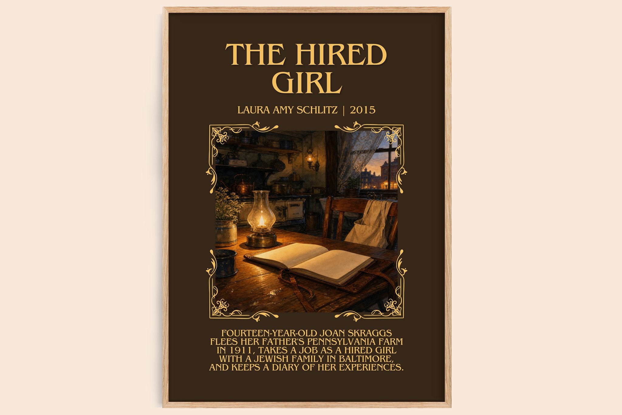 The Hired Girl Minimalist Book Poster by Laura Amy Schlitz