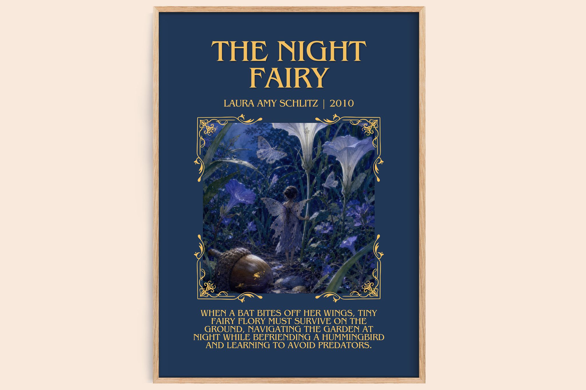 The Night Fairy Minimalist Book Poster by Laura Amy Schlitz
