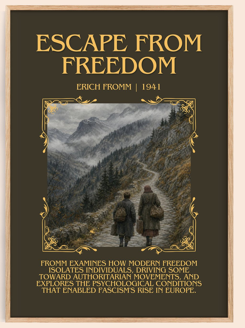 Escape from Freedom Minimalist Book Poster by Erich Fromm – book poster