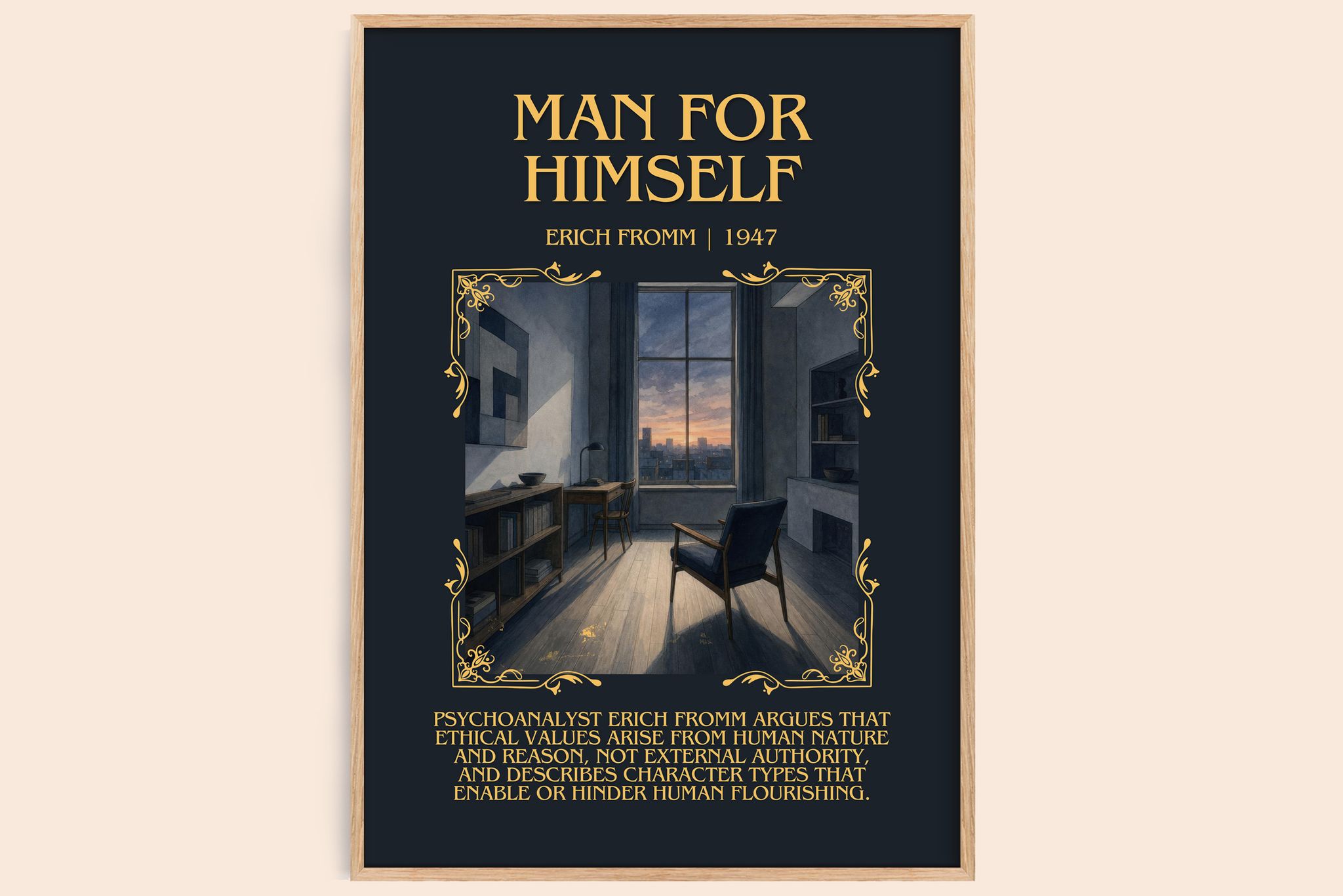 Man for Himself Minimalist Book Poster by Erich Fromm