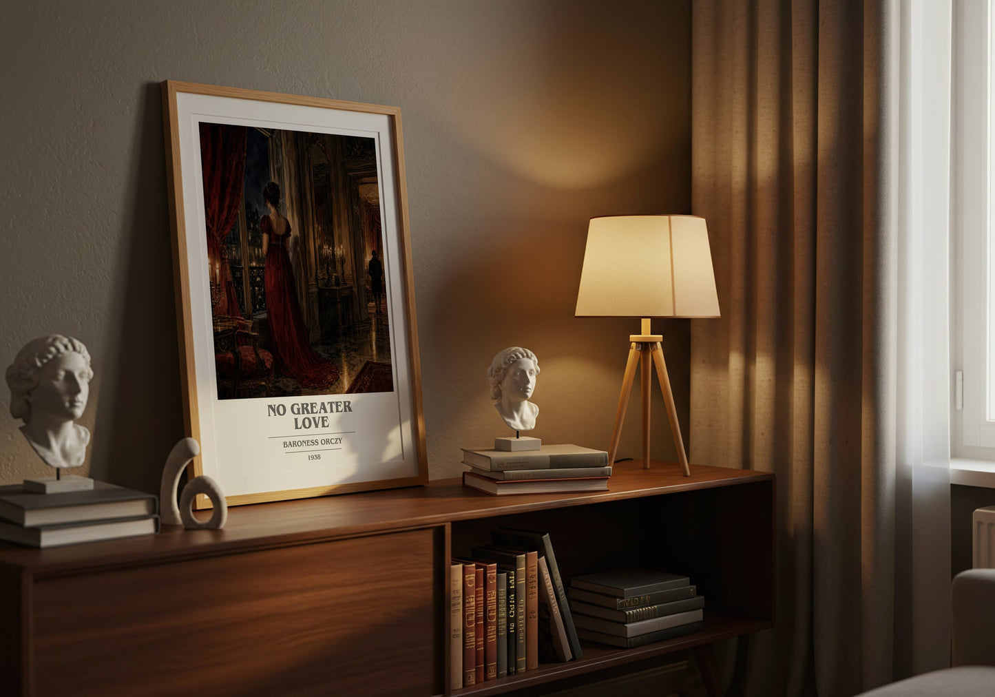 No Greater Love book cover book poster framed on wall – historical fiction wall art