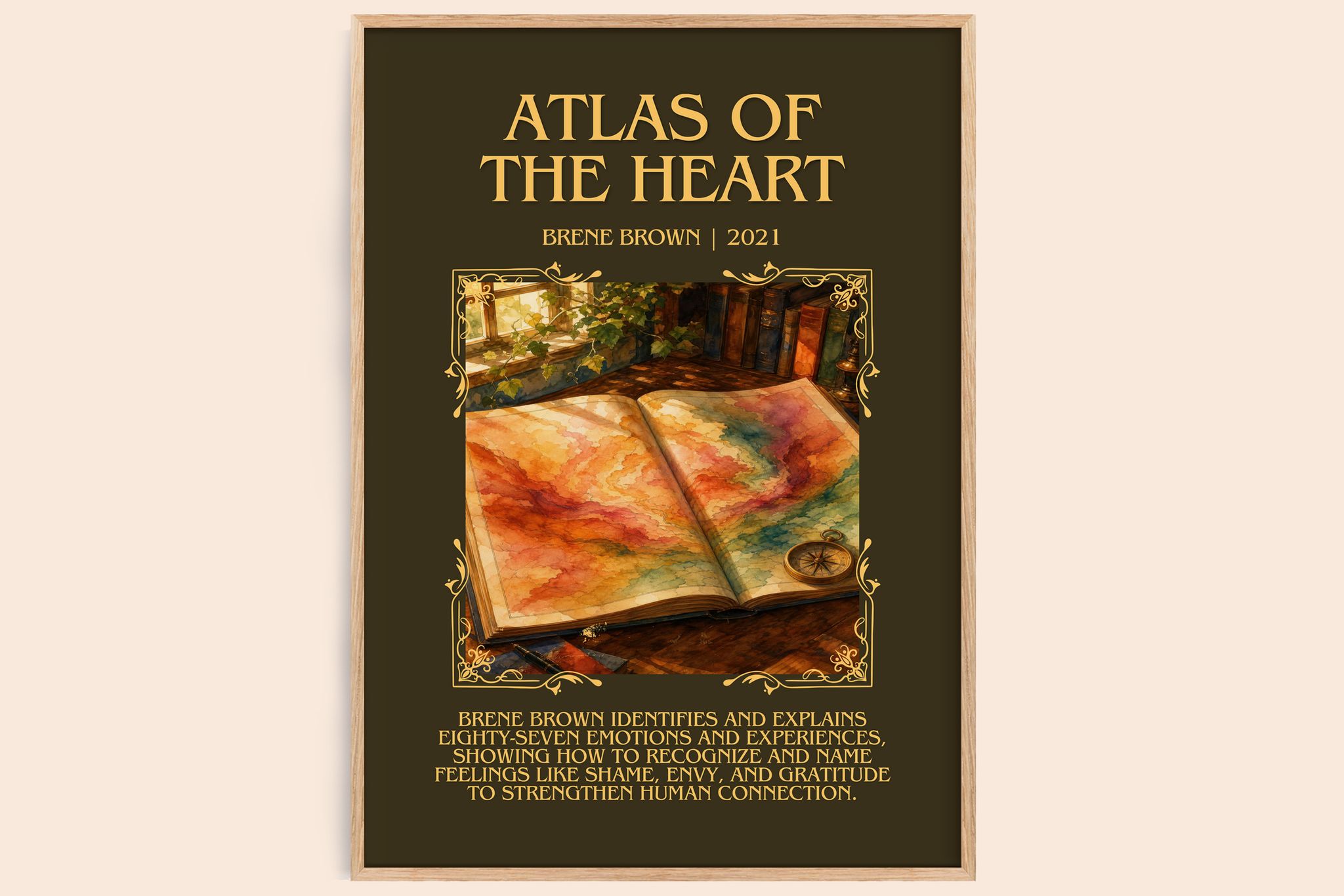 Atlas of the Heart Minimalist Book Poster by Brené Brown