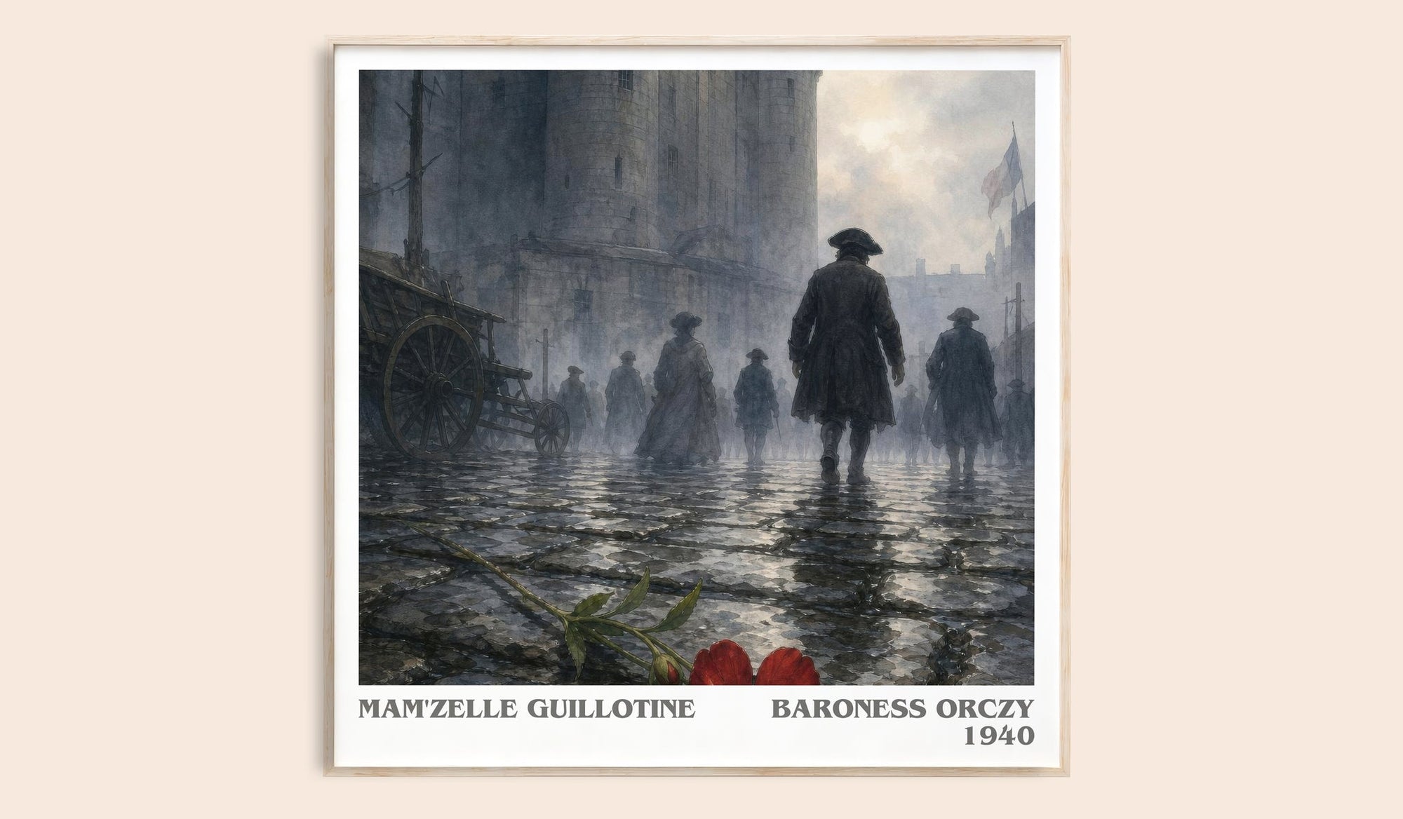 Mam'Zelle Guillotine literary book poster by Baroness Orczy – framed literary art print