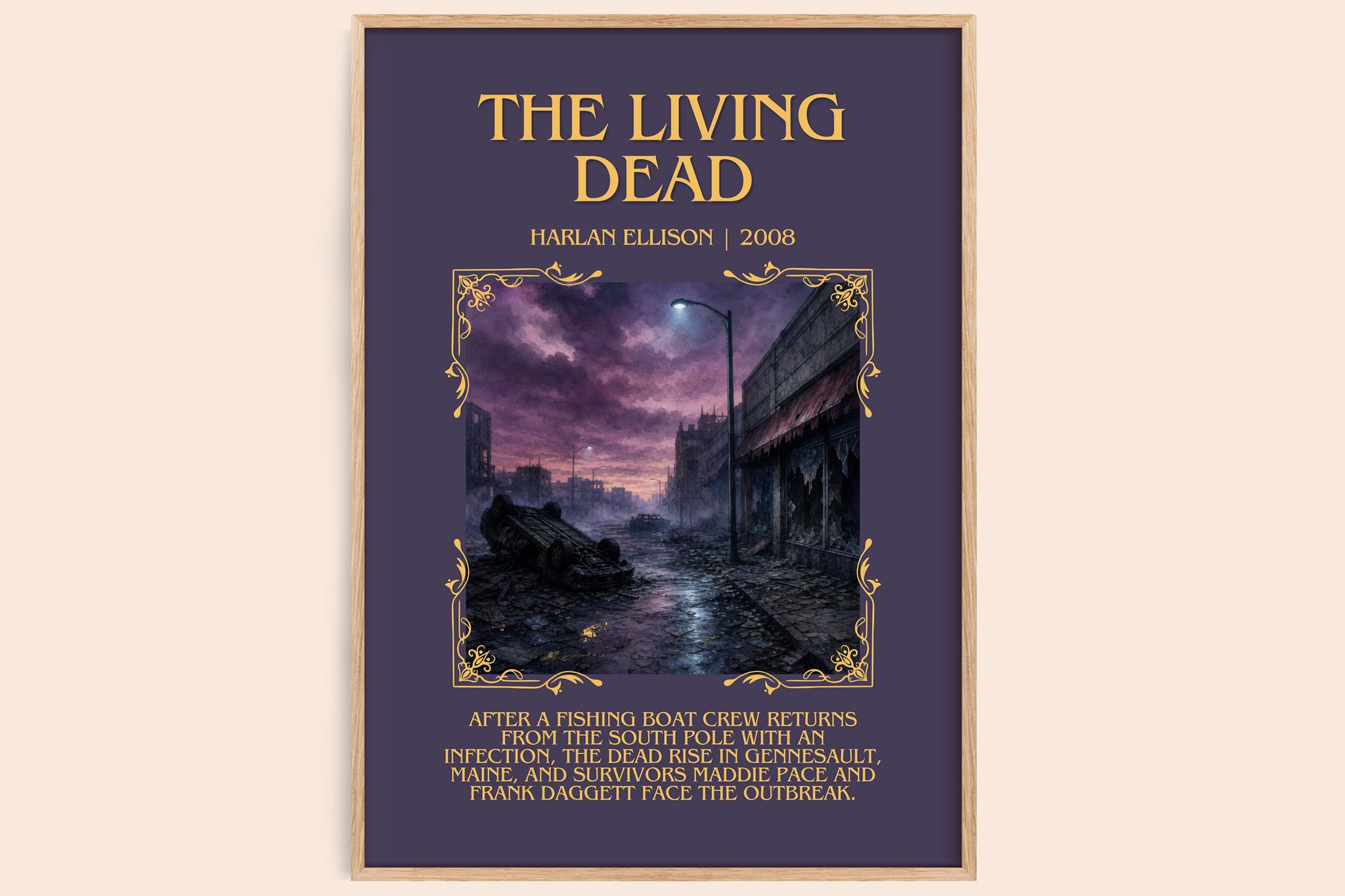 The Living Dead Minimalist Book Poster by Harlan Ellison