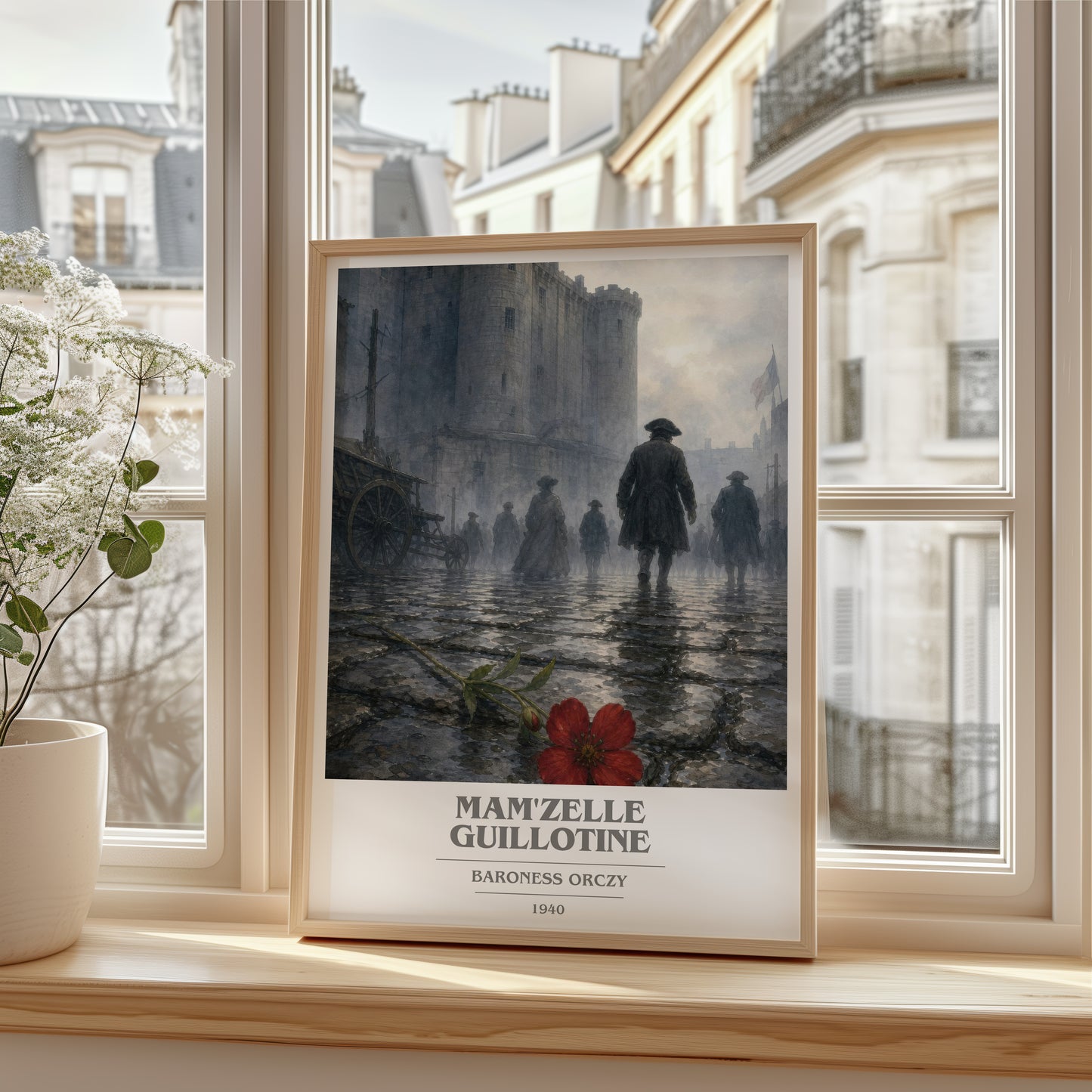 Mam'Zelle Guillotine book cover poster colour and style options – Baroness Orczy book art