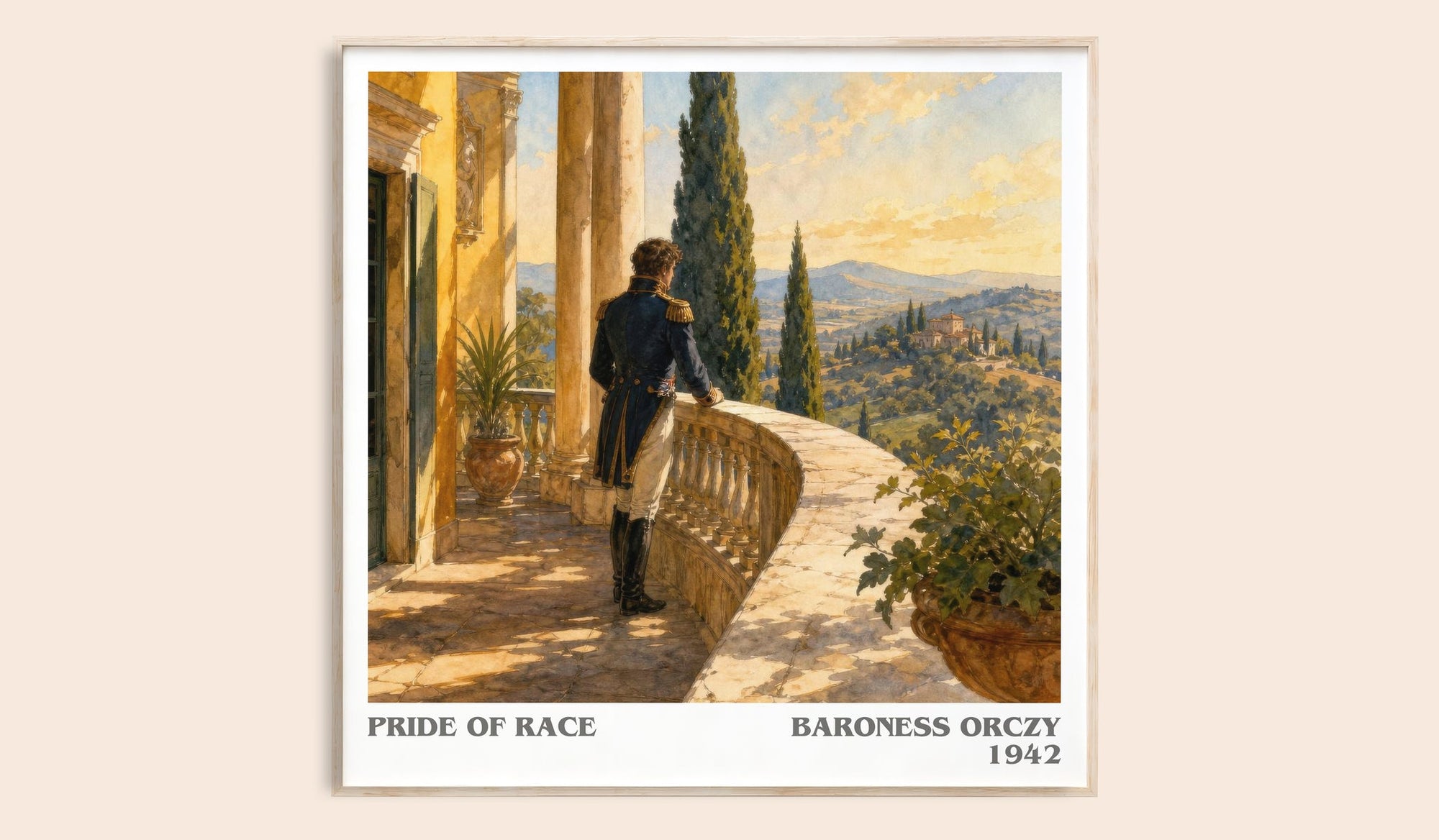 Pride Of Race literary book poster by Baroness Orczy – framed literary art print