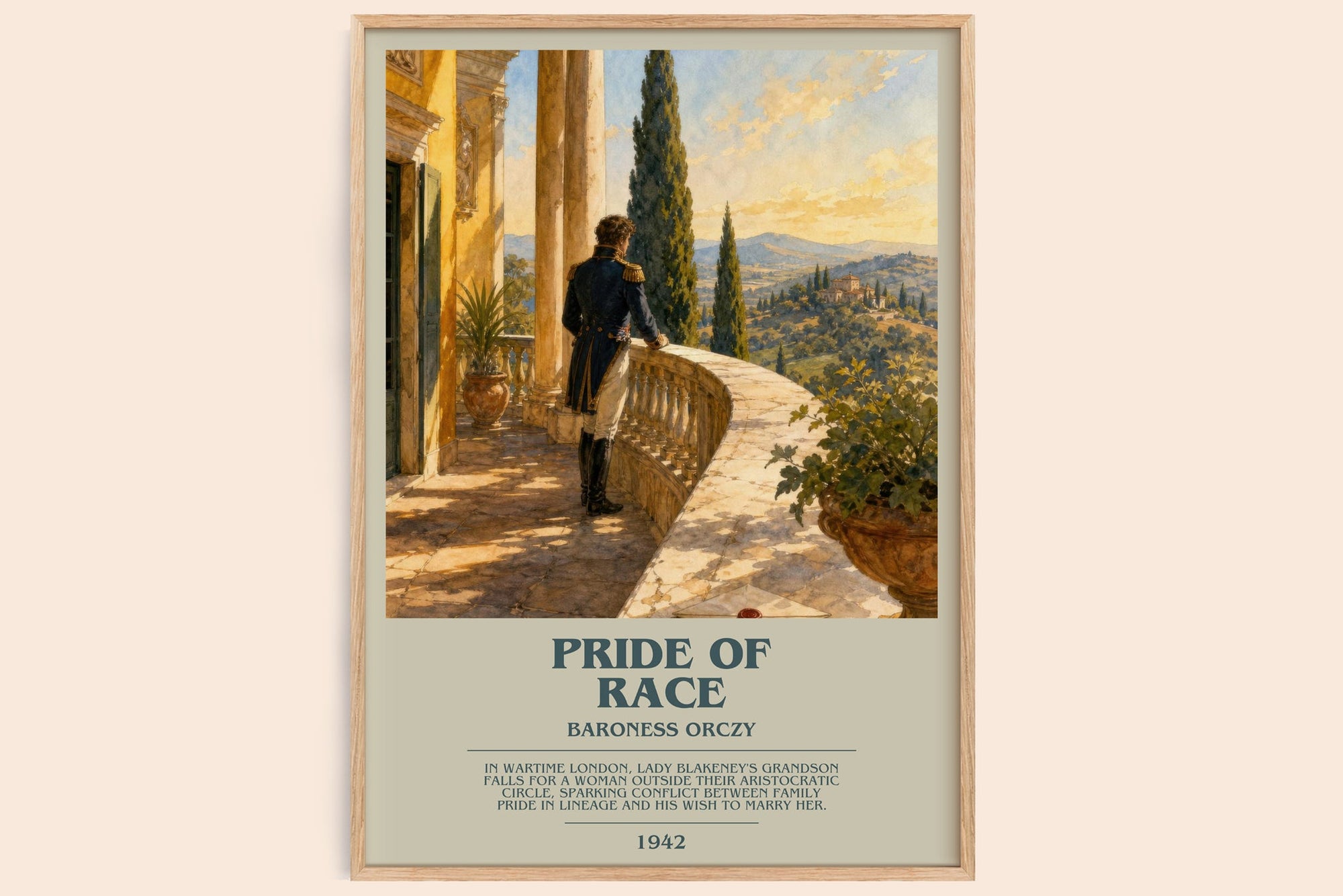 Pride Of Race bookish book poster by Baroness Orczy – framed literary art print