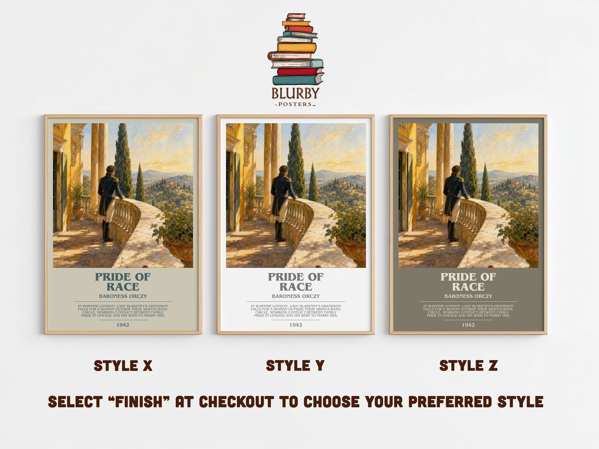 Pride Of Race bookish print in frame leaning in hallway – historical fiction wall art