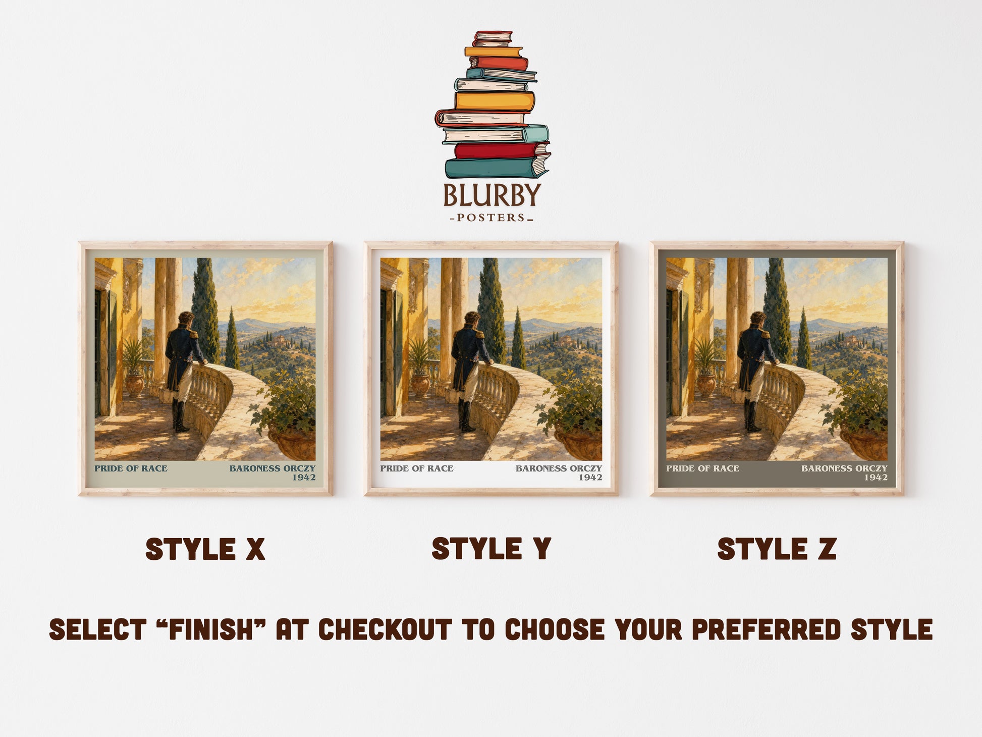 Pride Of Race literary print in frame leaning in hallway – historical fiction wall art