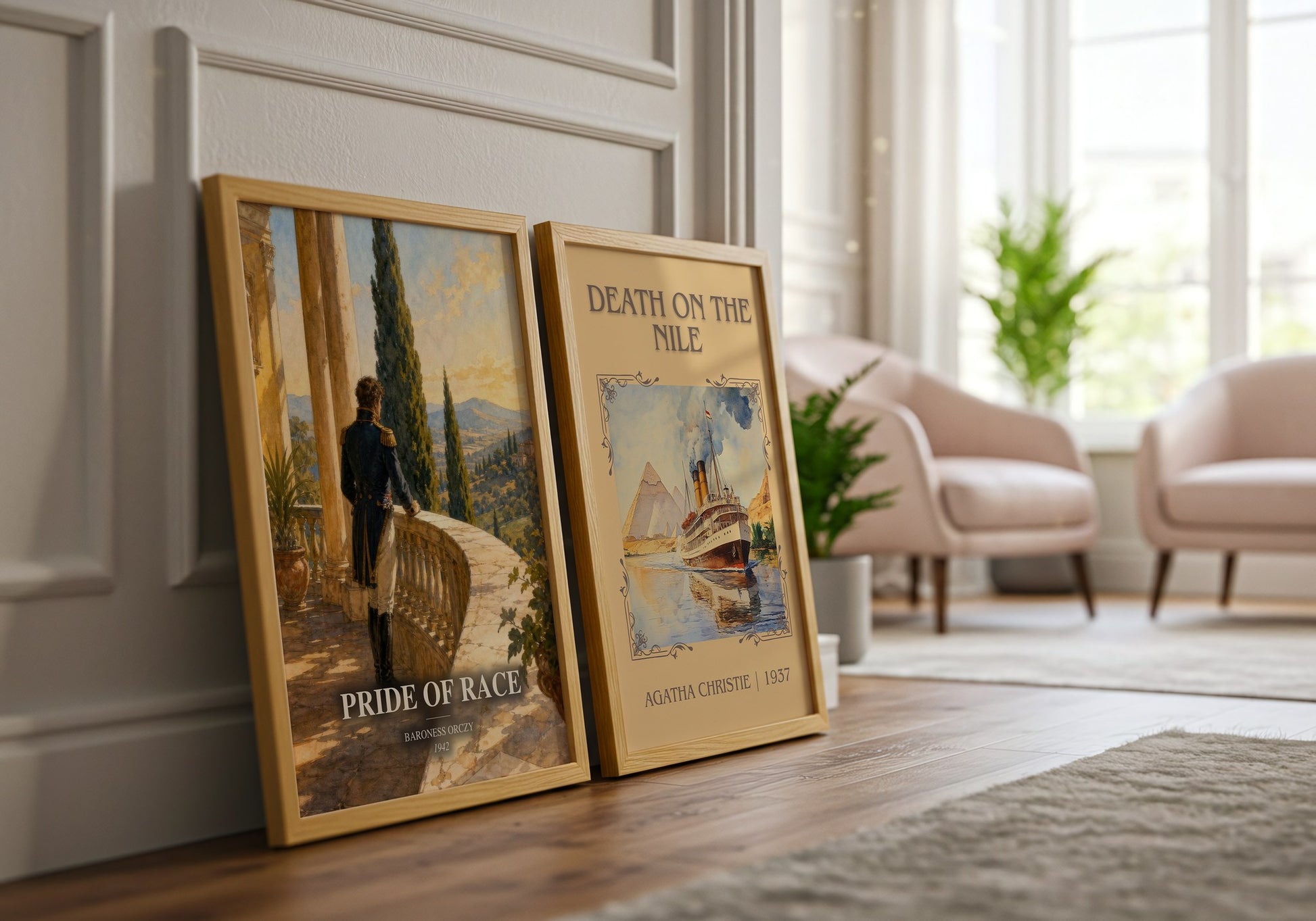 Pride Of Race watercolour print framed by window – literary home decor