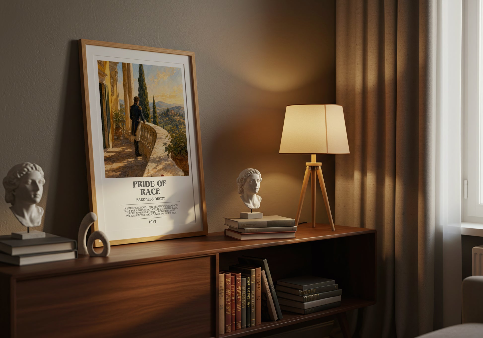Pride Of Race bookish book poster framed on wall – historical fiction wall art