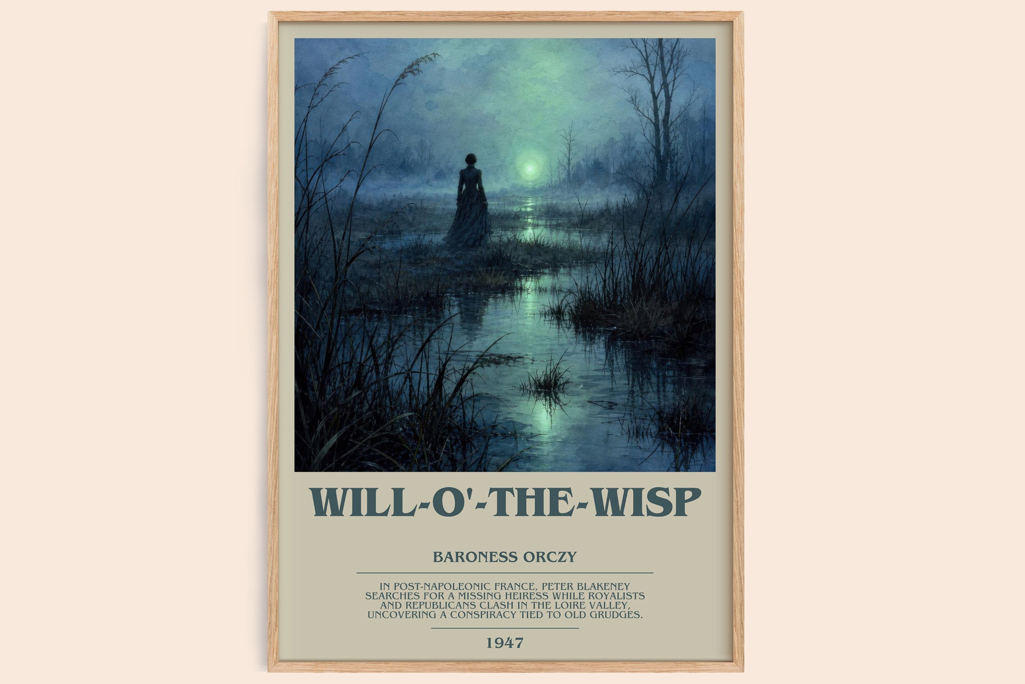 Will-O'-The-Wisp bookish book poster by Baroness Orczy – framed literary art print