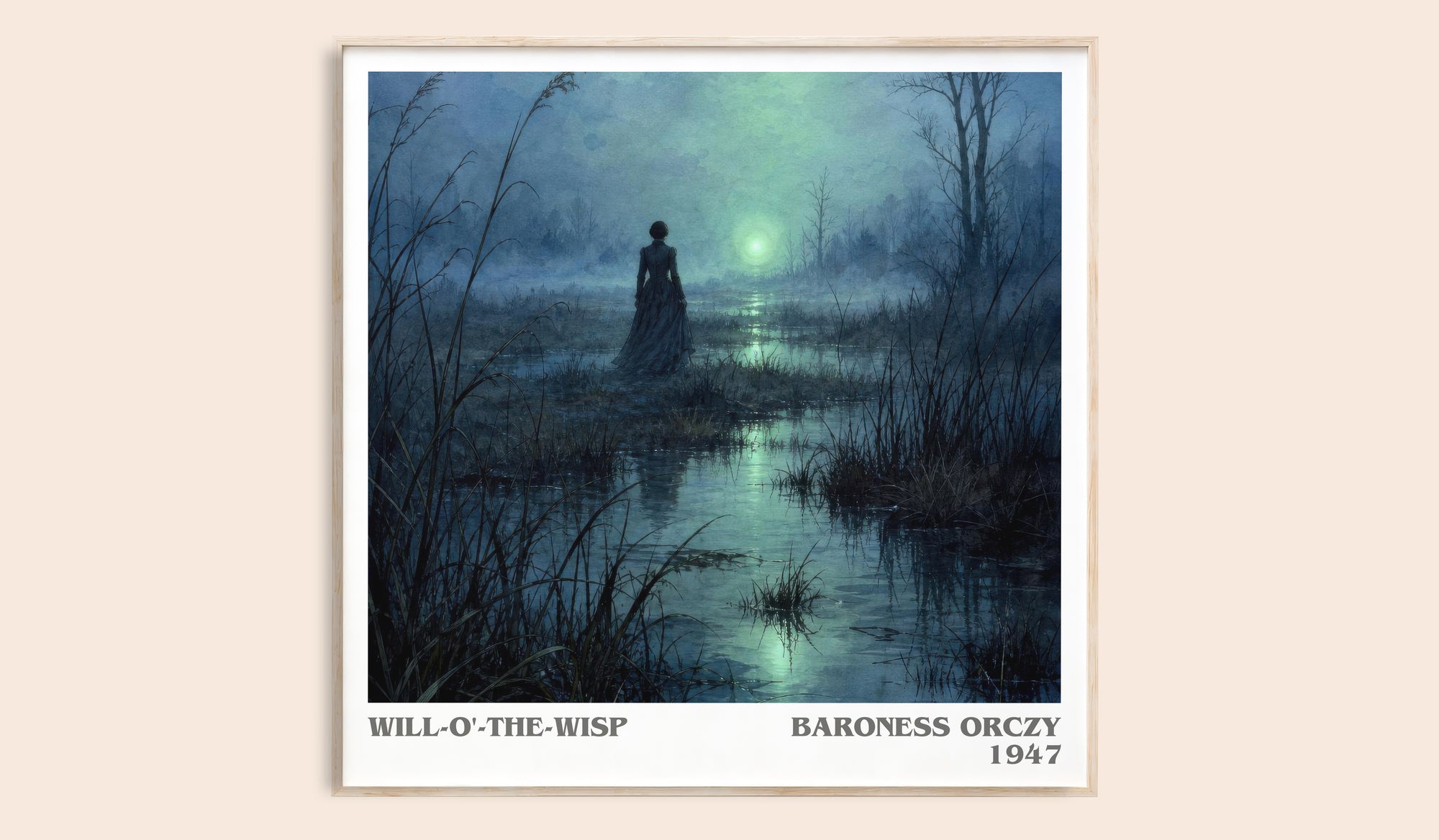 Will-O'-The-Wisp literary book poster by Baroness Orczy – framed literary art print