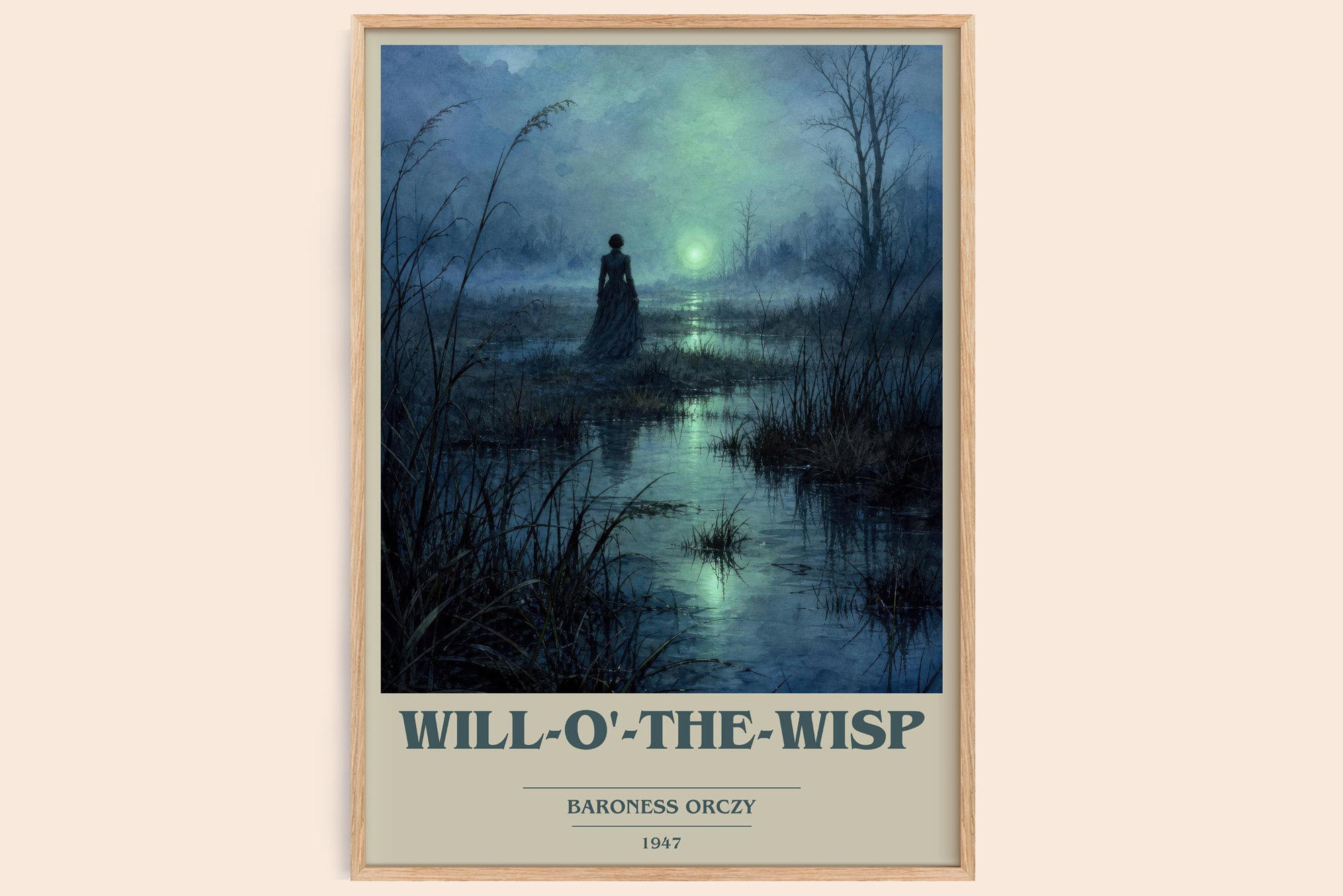 Will-O'-The-Wisp book cover book poster by Baroness Orczy – framed literary art print