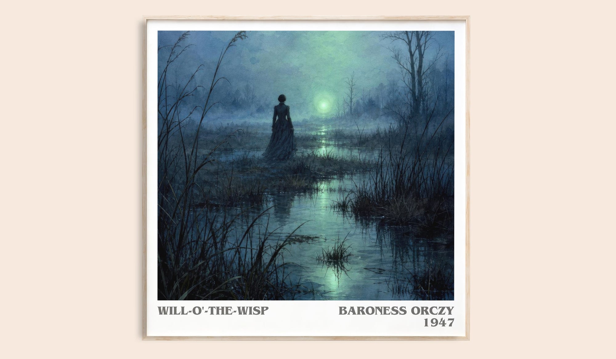Will-O'-The-Wisp literary book poster by Baroness Orczy – framed literary art print