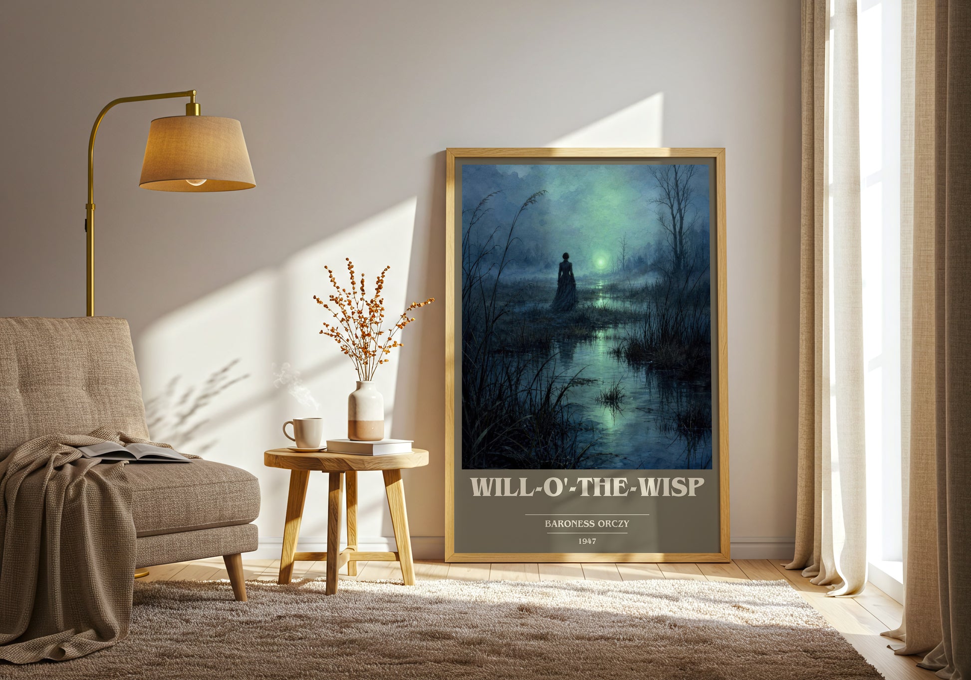 Will-O'-The-Wisp book cover print on bookshelf – Baroness Orczy fan gift
