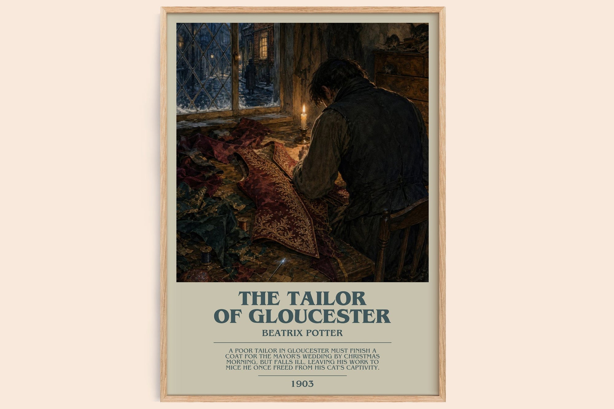 The Tailor Of Gloucester bookish book poster by Beatrix Potter – framed literary art print