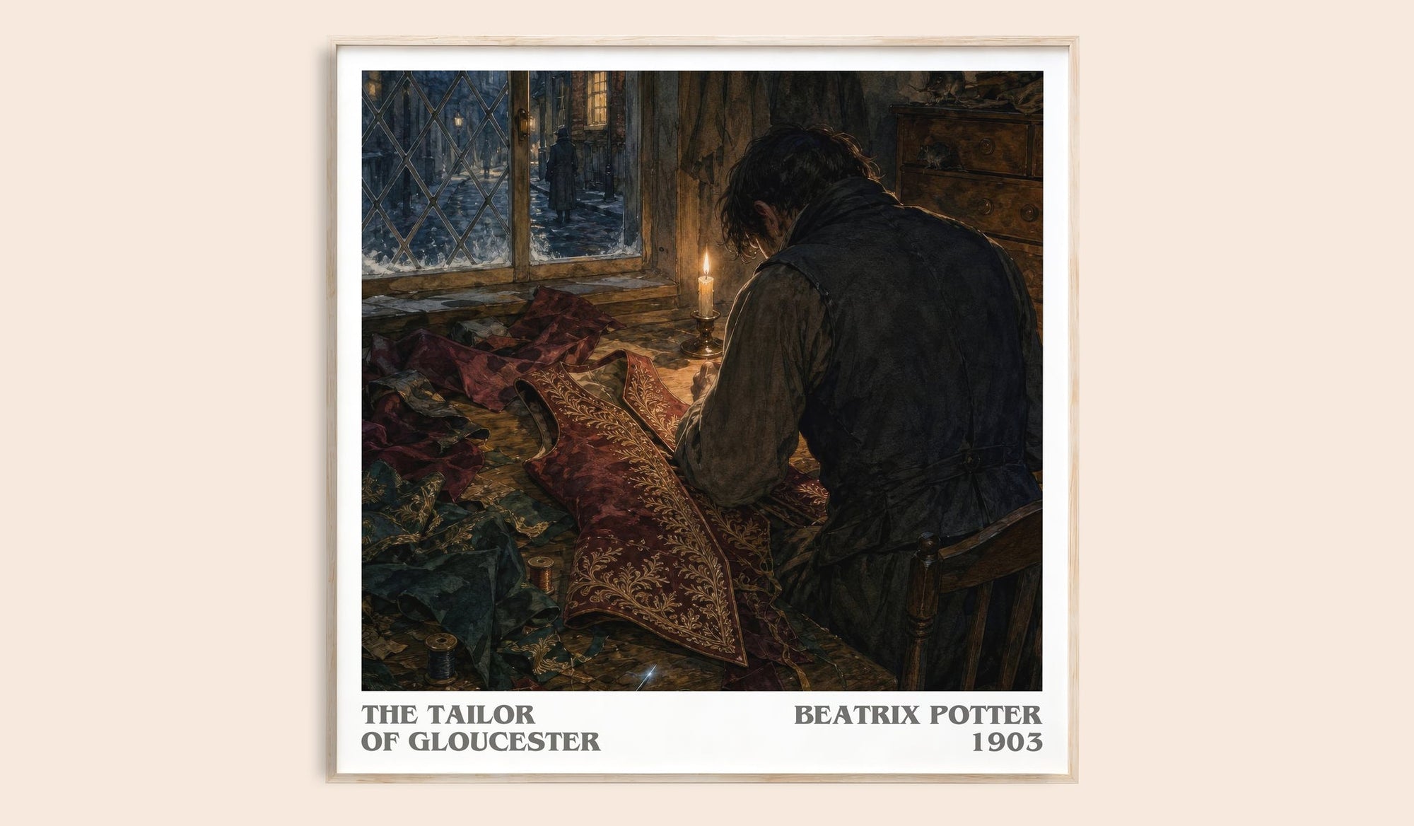 The Tailor Of Gloucester literary book poster by Beatrix Potter – framed literary art print