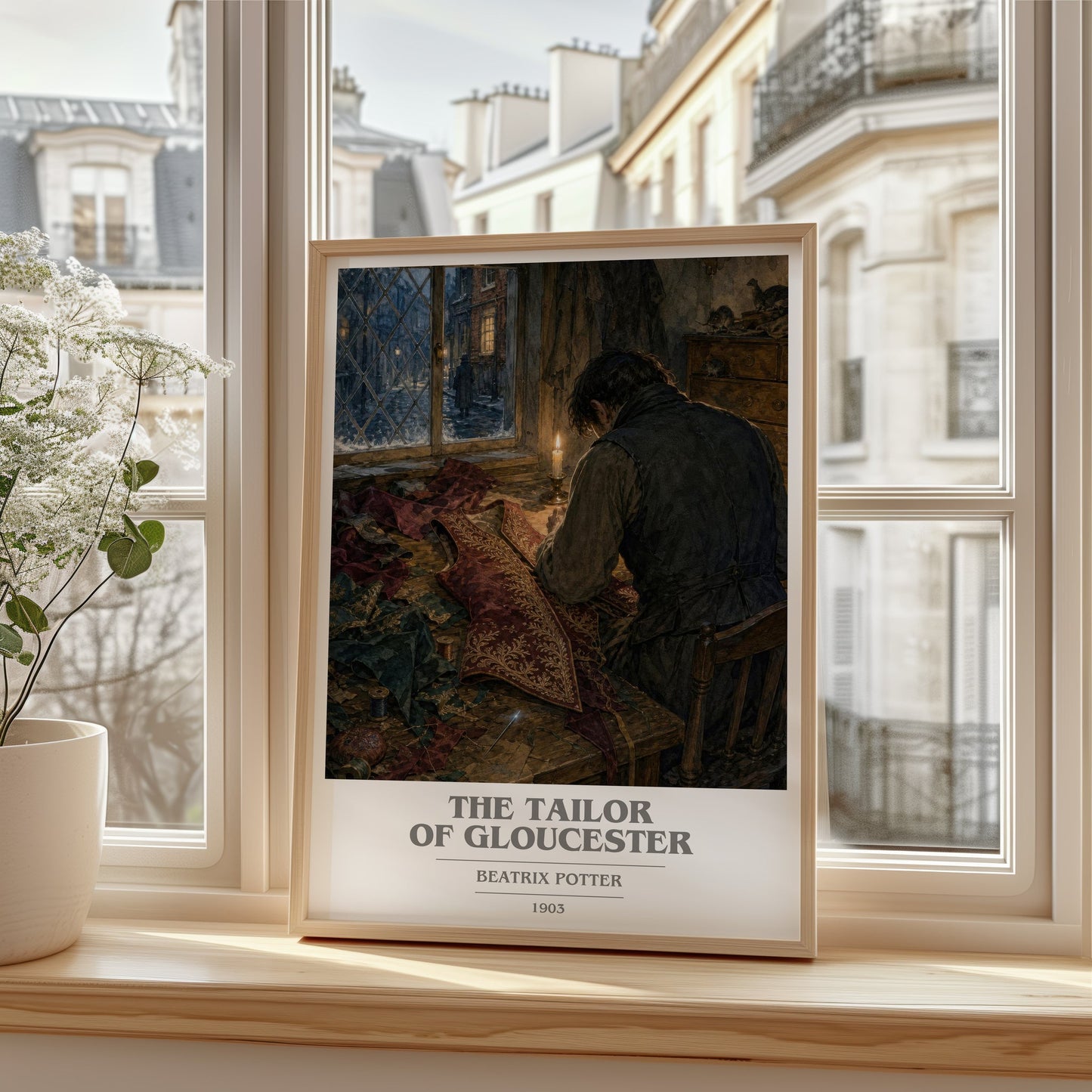 The Tailor Of Gloucester book cover poster colour and style options – Beatrix Potter book art