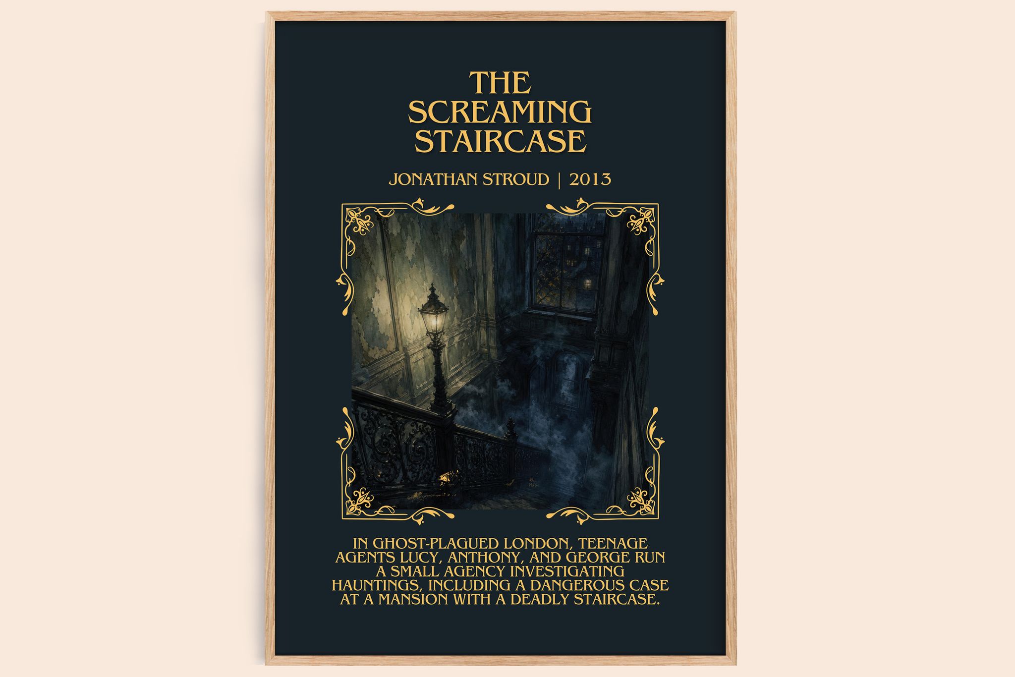 The Screaming Staircase Minimalist Book Poster by Jonathan Stroud