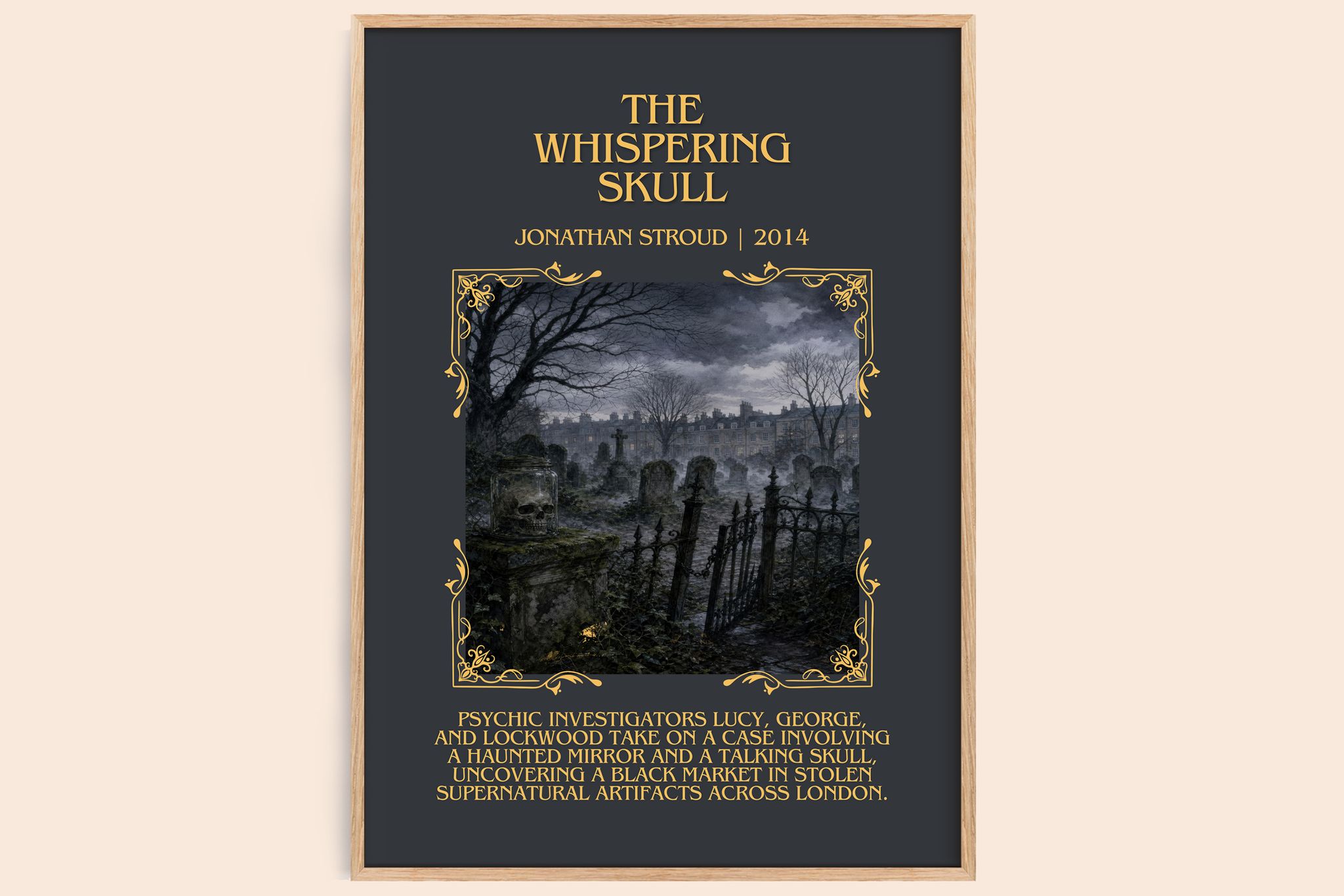 The Whispering Skull Minimalist Book Poster by Jonathan Stroud