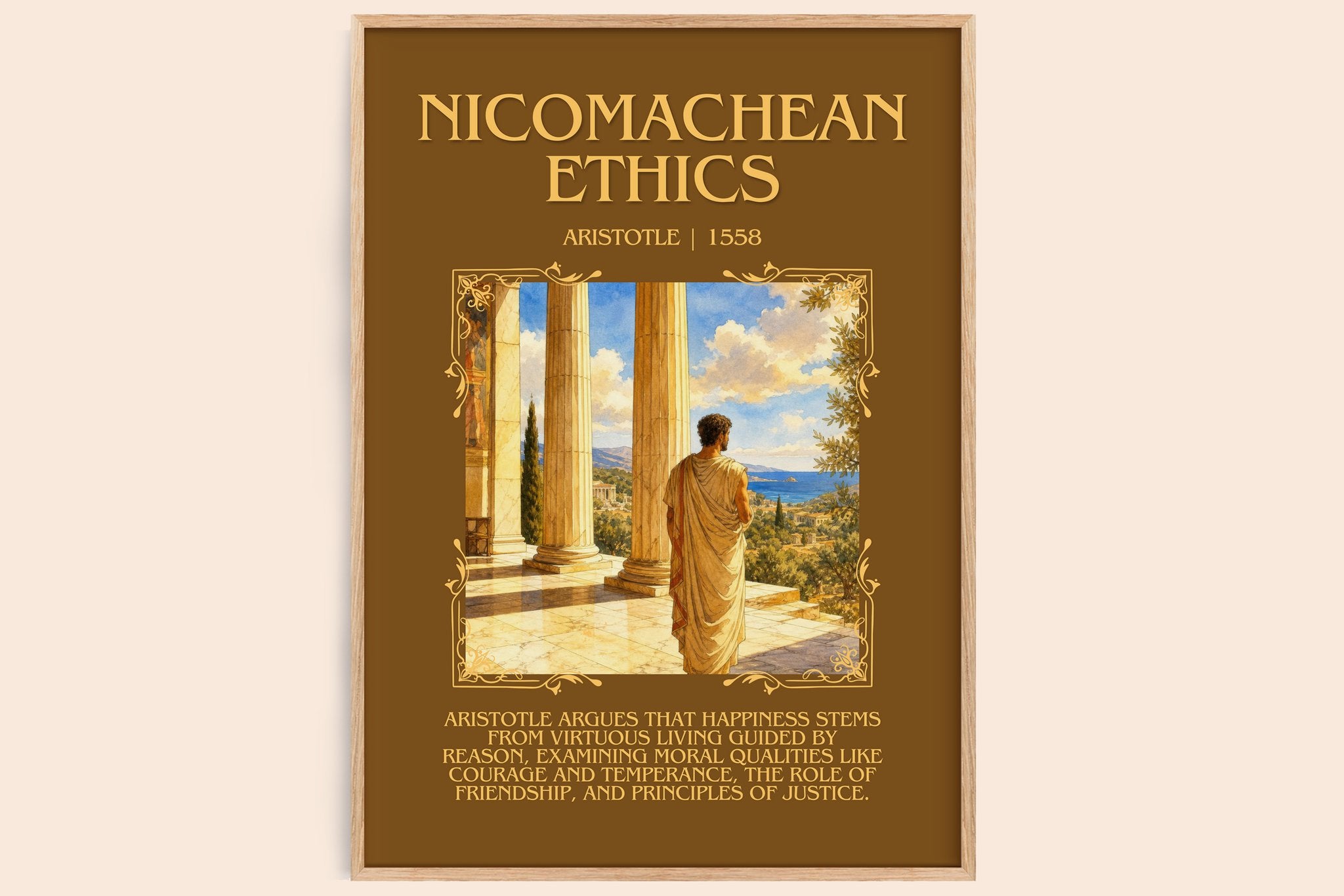 Nicomachean Ethics Minimalist Book Poster by Aristotle