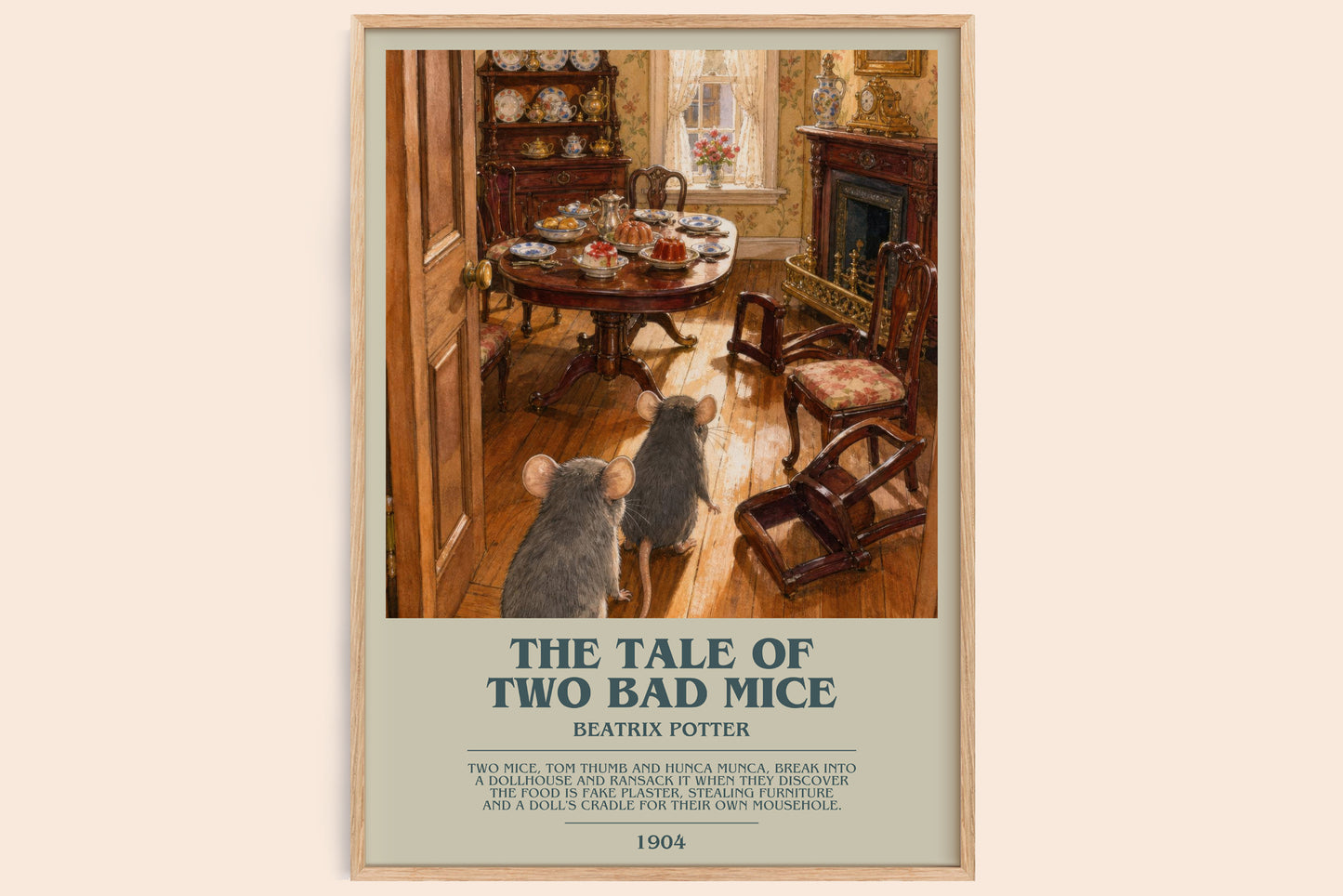 The Tale Of Two Bad Mice bookish book poster by Beatrix Potter – framed literary art print