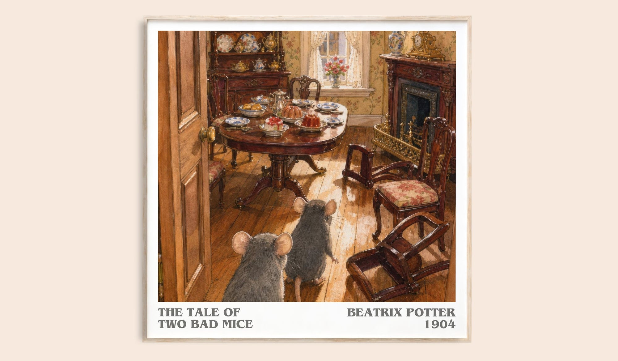 The Tale Of Two Bad Mice literary book poster by Beatrix Potter – framed literary art print