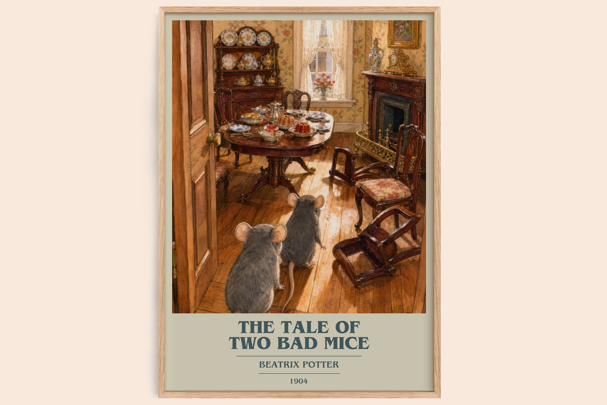 The Tale Of Two Bad Mice book cover book poster by Beatrix Potter – framed literary art print
