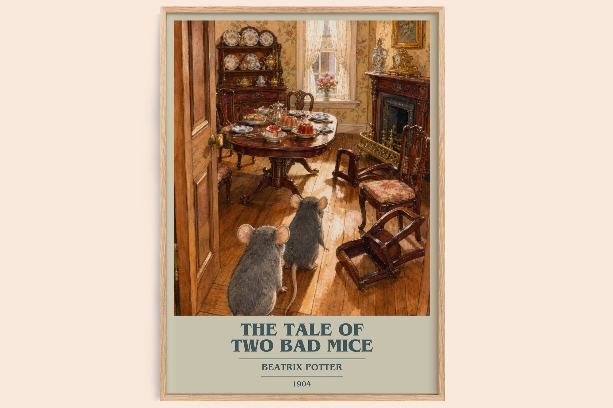 The Tale Of Two Bad Mice book cover book poster by Beatrix Potter – framed literary art print