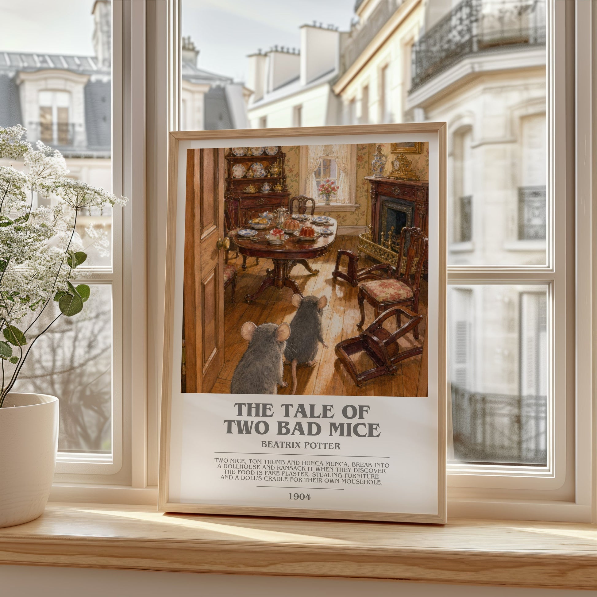 The Tale Of Two Bad Mice bookish poster colour and style options – Beatrix Potter book art