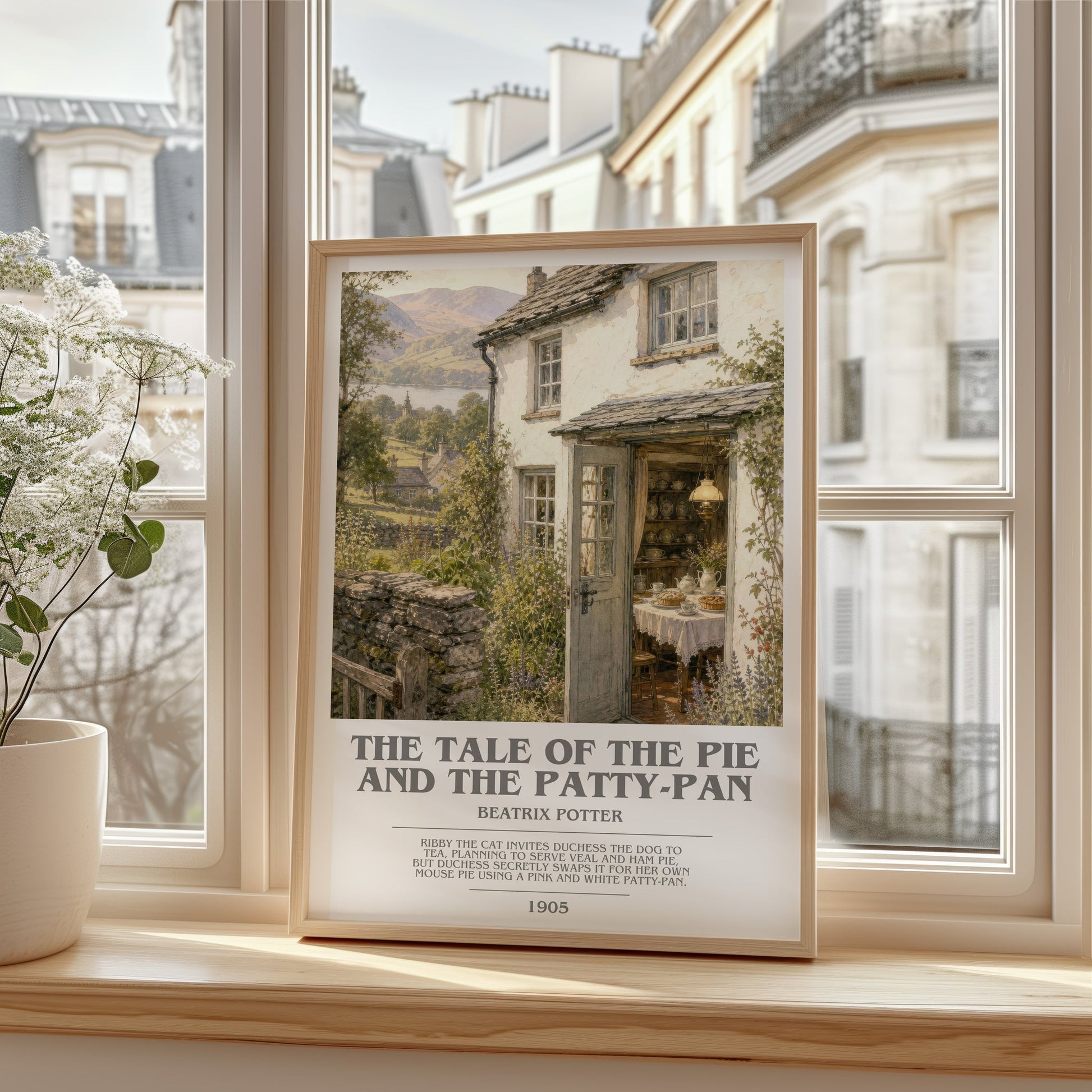 The Tale Of The Pie And The Patty-Pan bookish poster colour and style options – Beatrix Potter book art