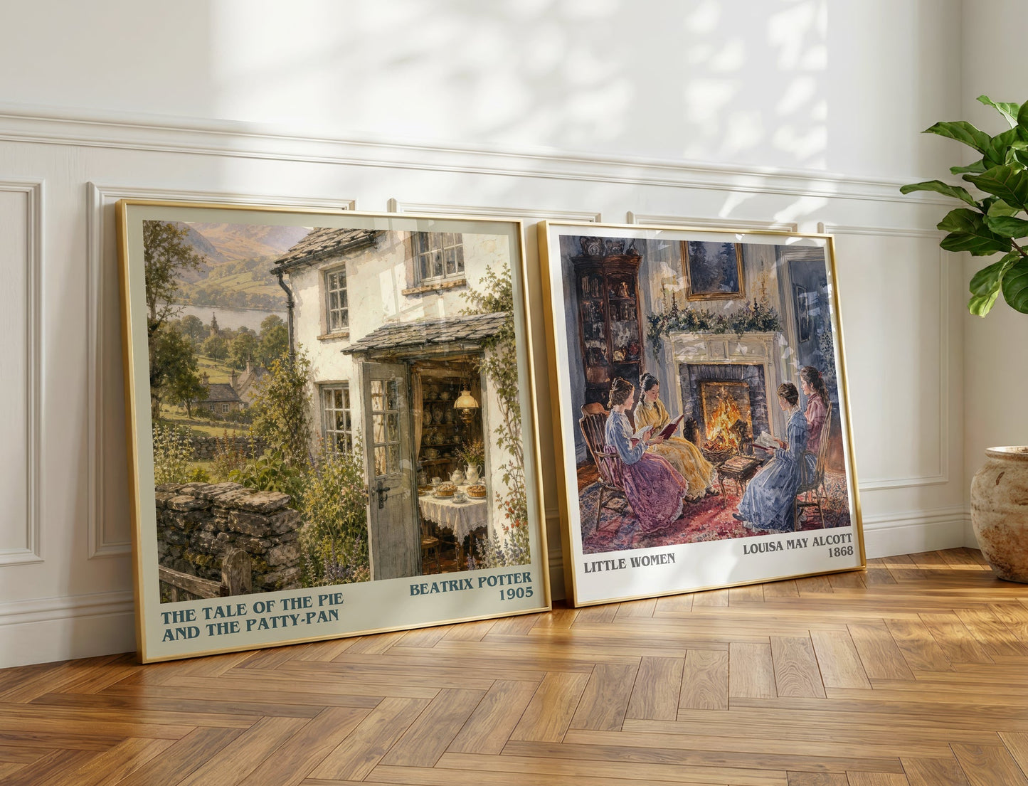 The Tale Of The Pie And The Patty-Pan literary print on bookshelf – Beatrix Potter fan gift