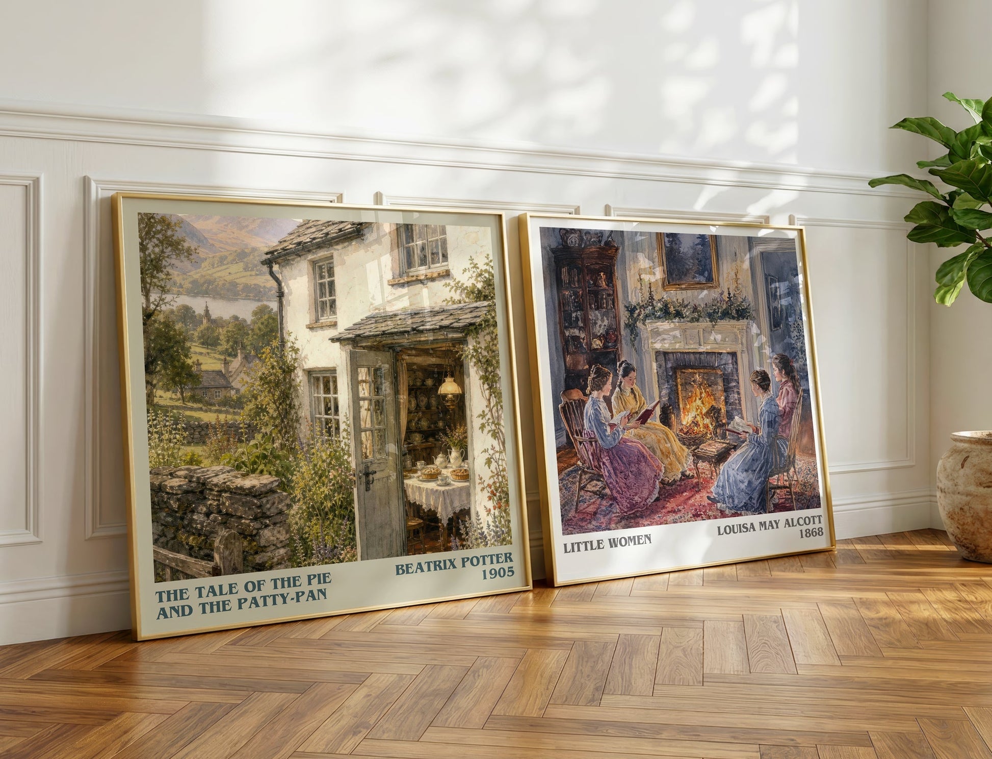The Tale Of The Pie And The Patty-Pan literary print on bookshelf – Beatrix Potter fan gift