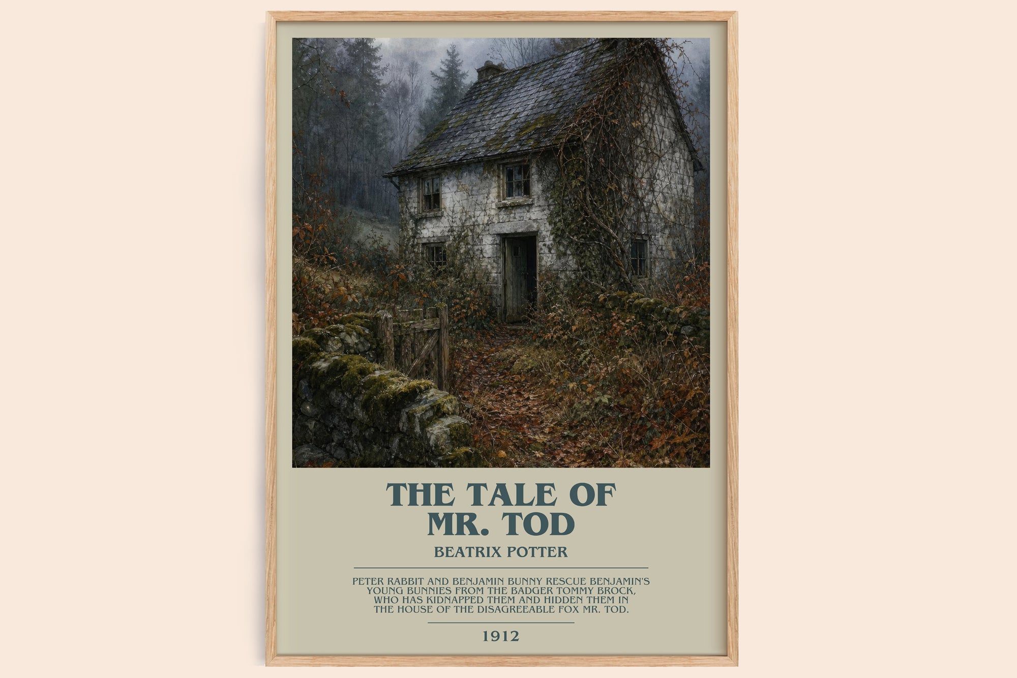 The Tale Of Mr. Tod bookish book poster by Beatrix Potter – framed literary art print