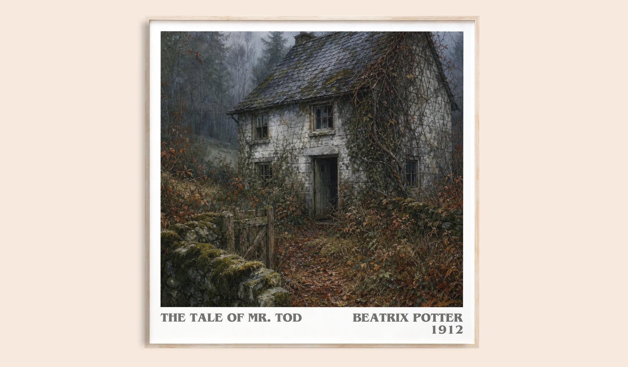 The Tale Of Mr. Tod literary book poster by Beatrix Potter – framed literary art print