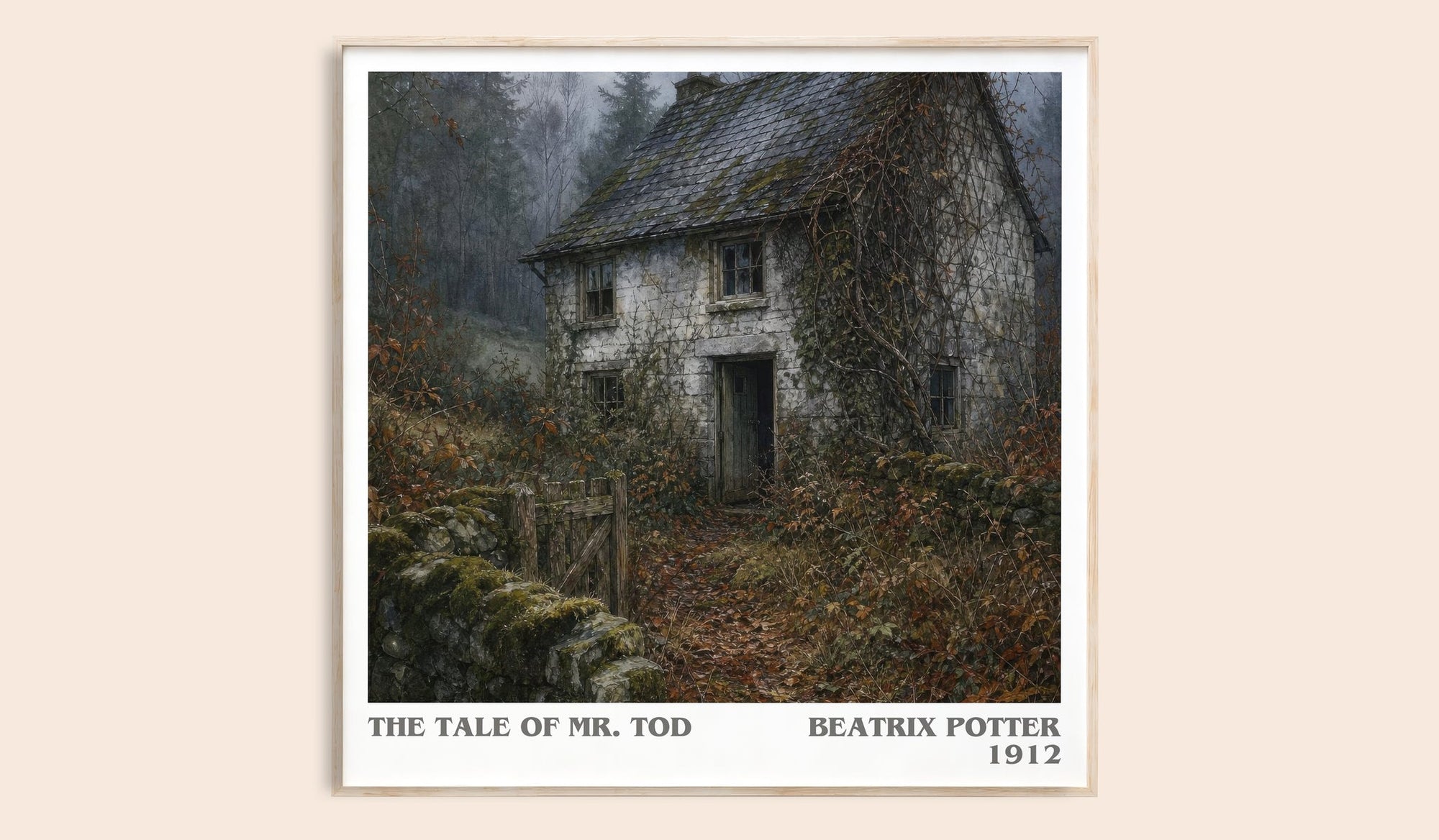The Tale Of Mr. Tod literary book poster by Beatrix Potter – framed literary art print