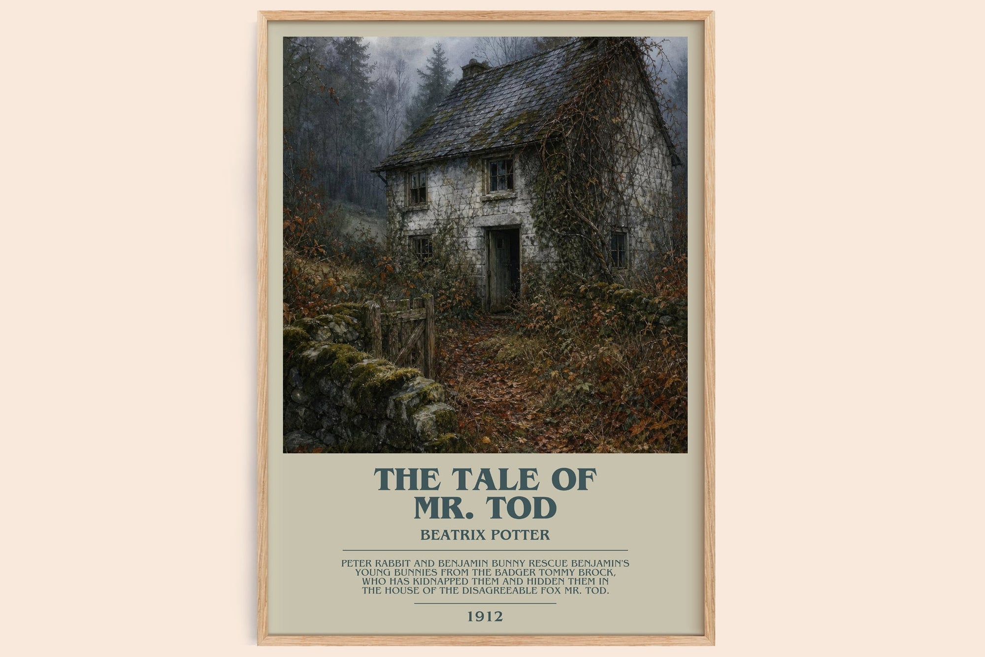 The Tale Of Mr. Tod bookish book poster by Beatrix Potter – framed literary art print