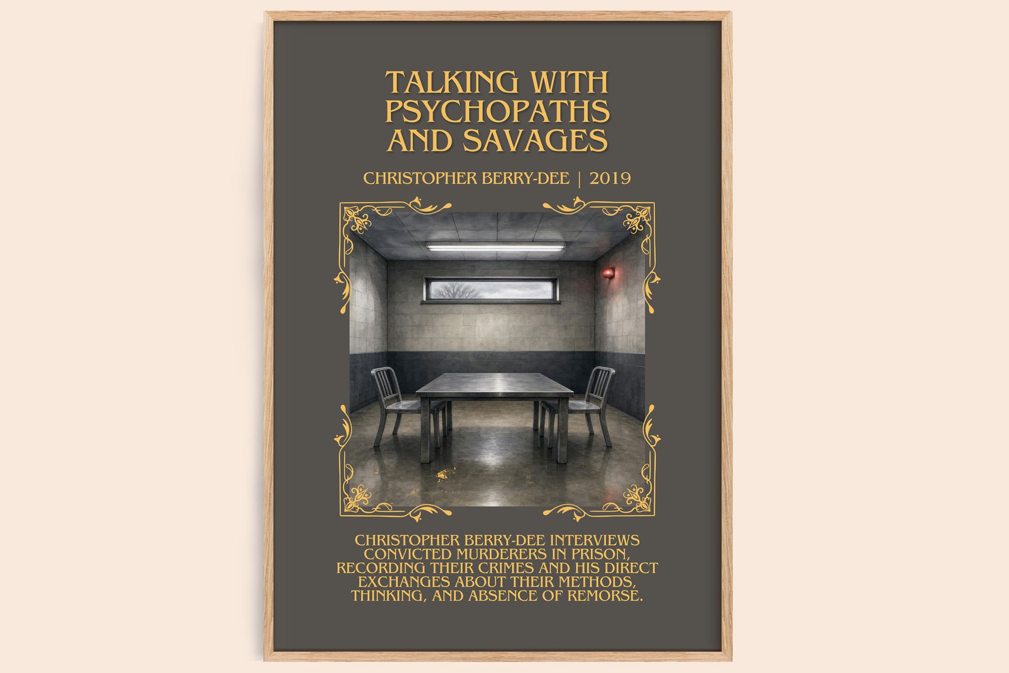 Talking With Psychopaths and Savages Minimalist Book Poster by Christopher Berry-Dee