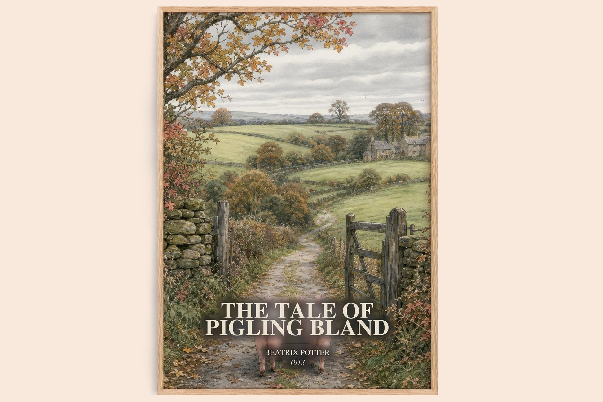 The Tale Of Pigling Bland bookish book poster by Beatrix Potter – framed literary art print