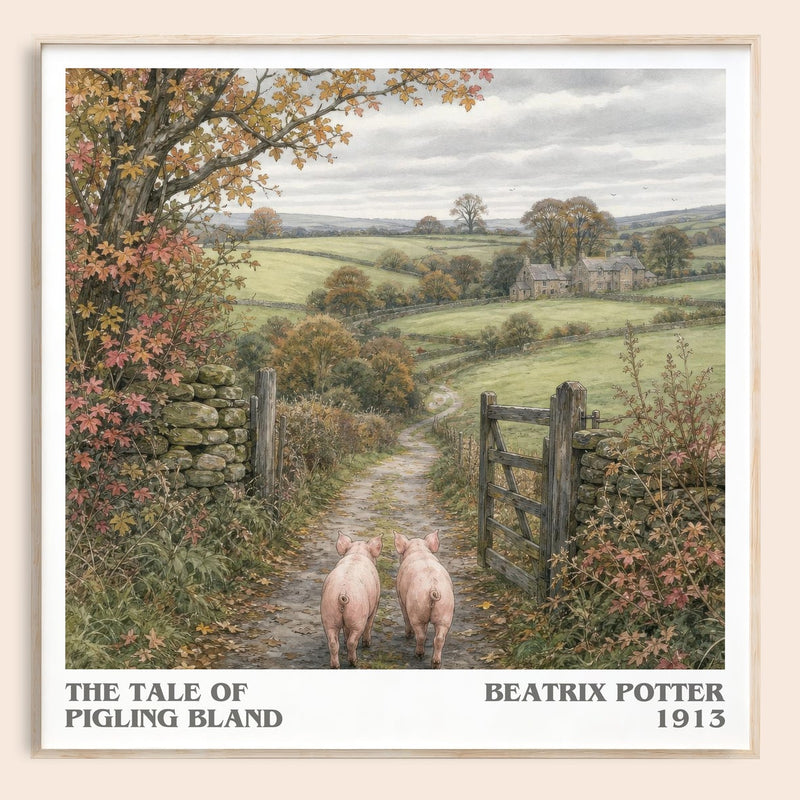 The Tale Of Pigling Bland literary book poster by Beatrix Potter – framed literary art print