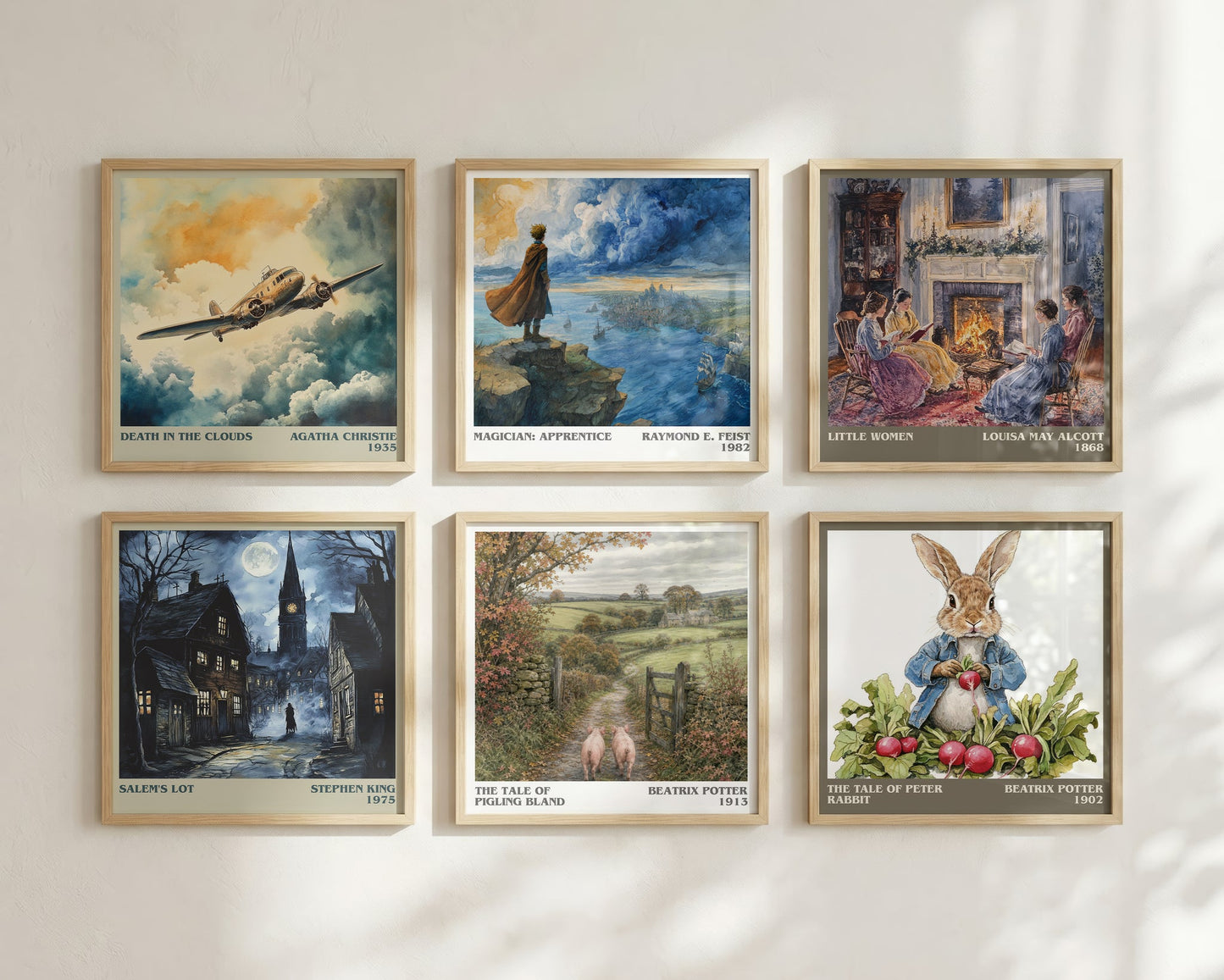 The Tale Of Pigling Bland literary print framed by window – literary home decor