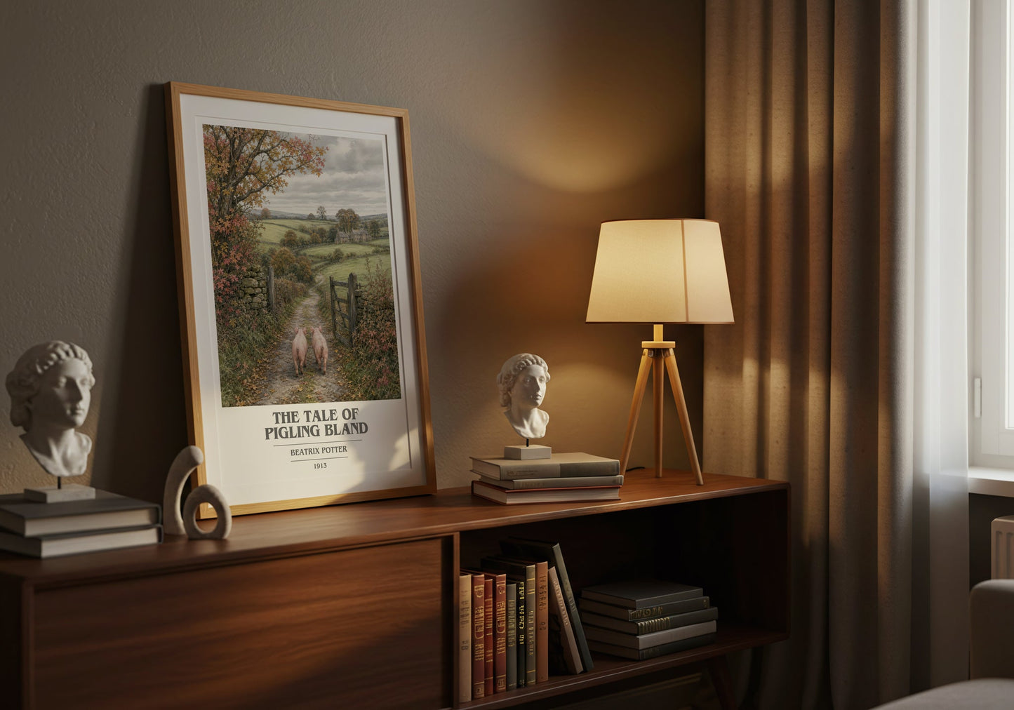 The Tale Of Pigling Bland book cover book poster framed on wall – childrens wall art