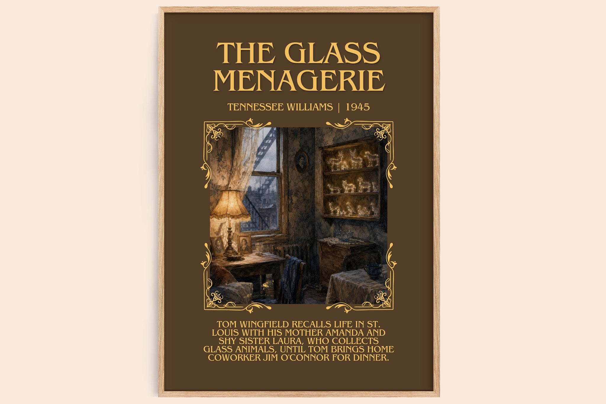 The Glass Menagerie Minimalist Book Poster by Tennessee Williams