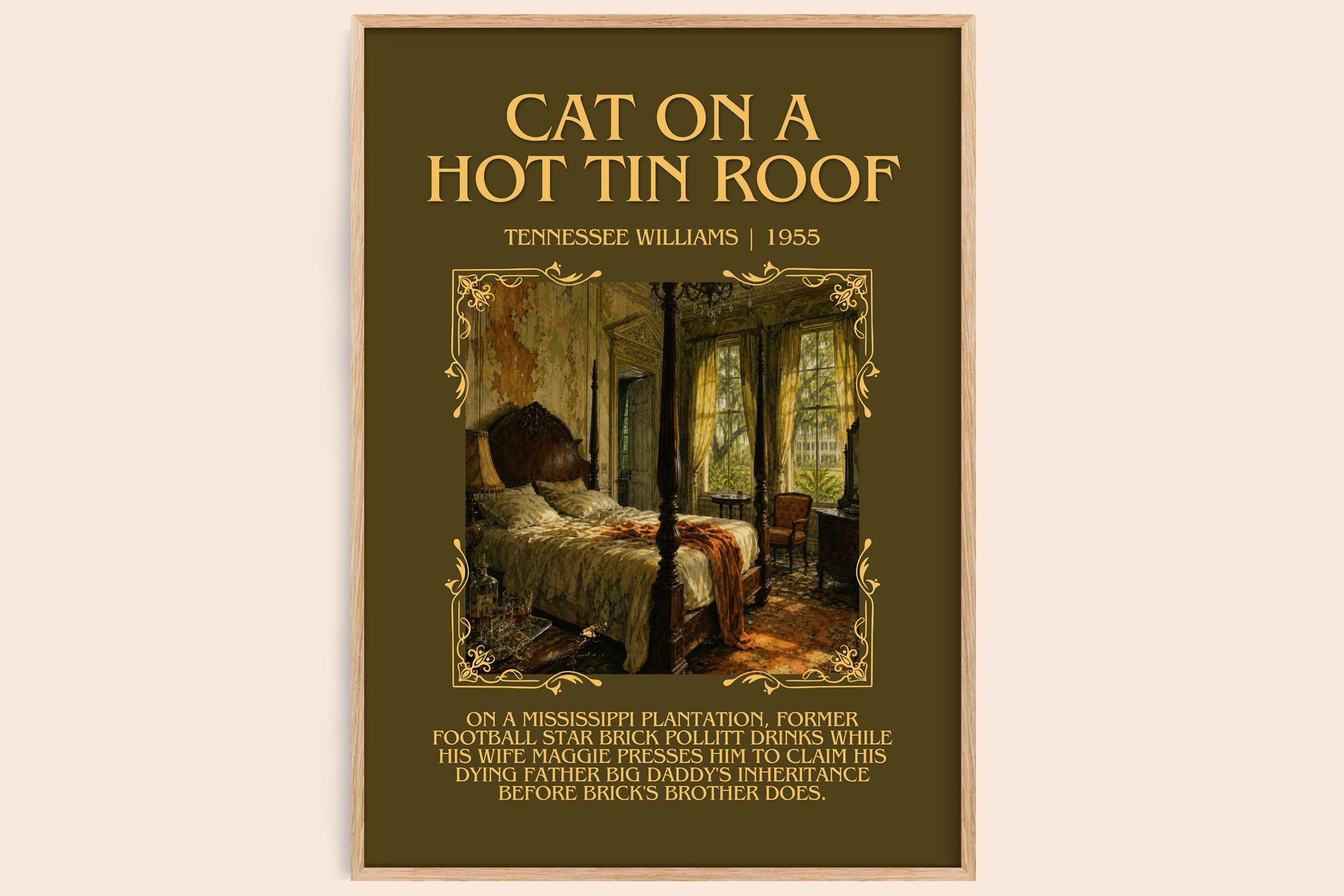 Cat on a Hot Tin Roof Minimalist Book Poster by Tennessee Williams