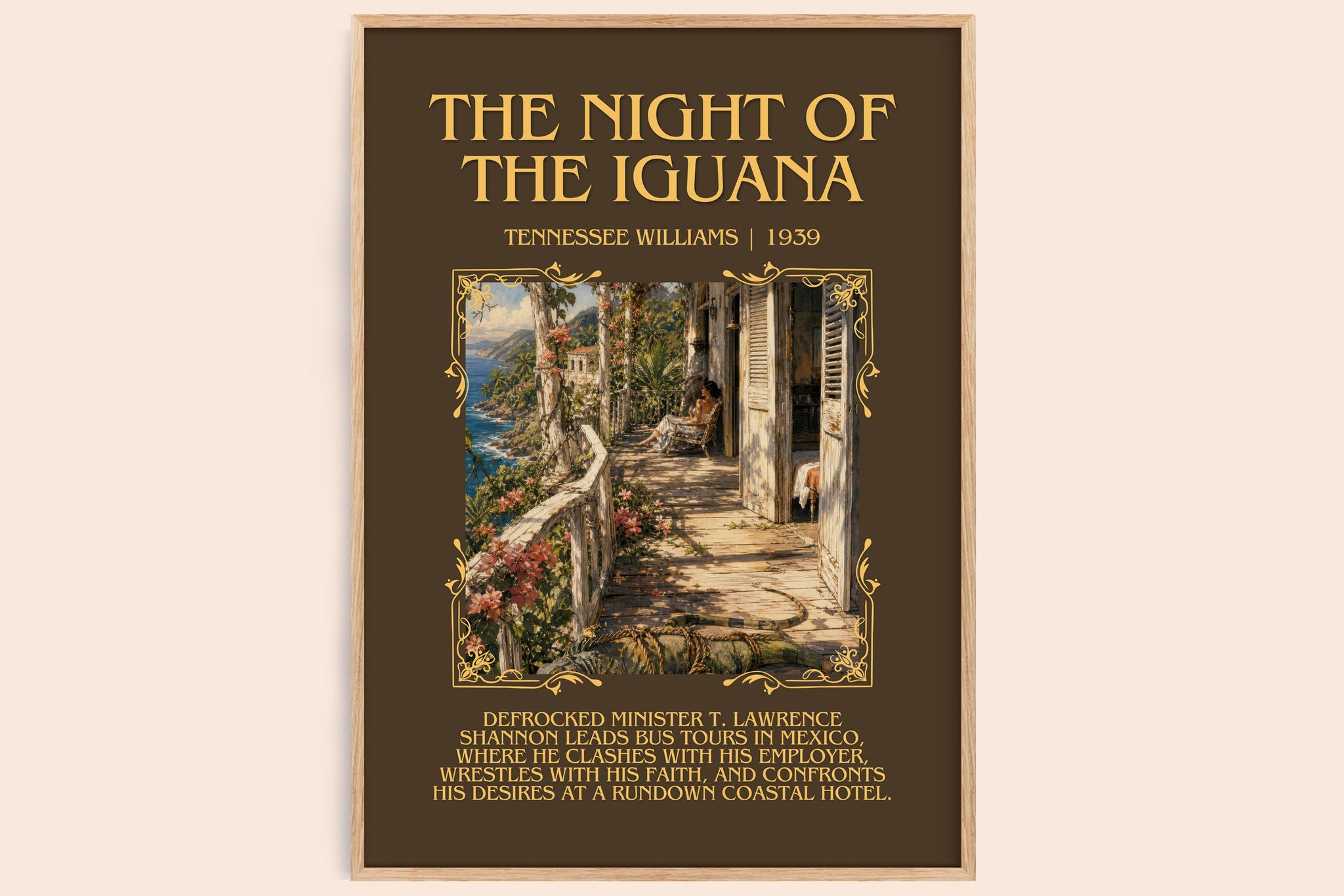 The night of the iguana Minimalist Book Poster by Tennessee Williams